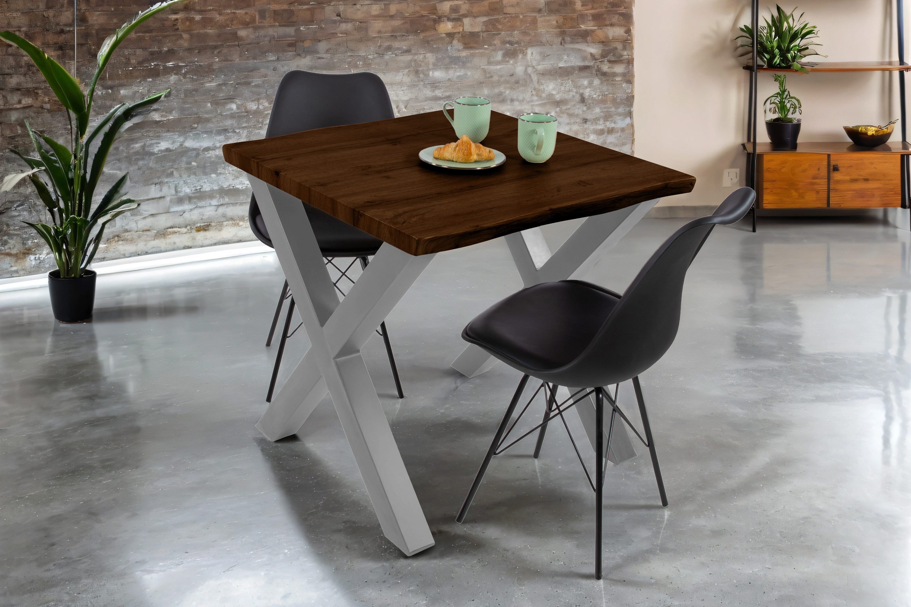Loreno® Esstisch Josy, Nussbaumholz, Baumkante, MDF-Platte, günstig online kaufen