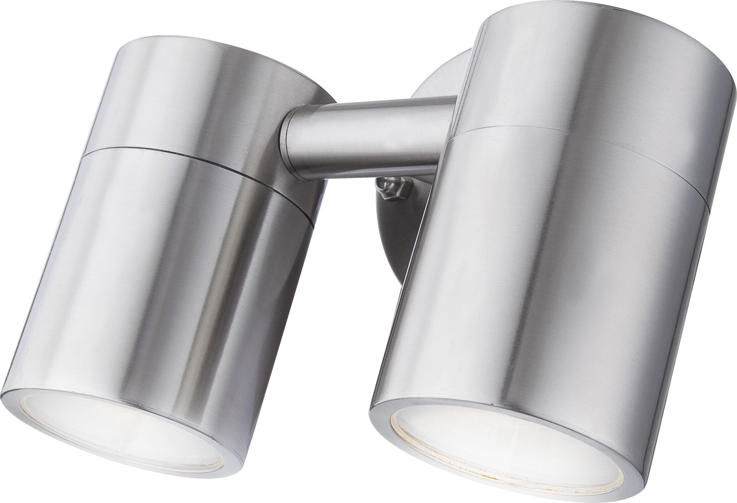 (IP44), Leuchtmittel: spritzwassergeschützt LED Wand Wandleuchte Globo Außen 15000 h, Außenwandlampe, wechselbar, Außen-Wandleuchte Warmweiß, LED Edelstahl Außenlampe, Leuchte Außenwandleuchte GLOBO Lebensdauer aussen, Wandlampe,