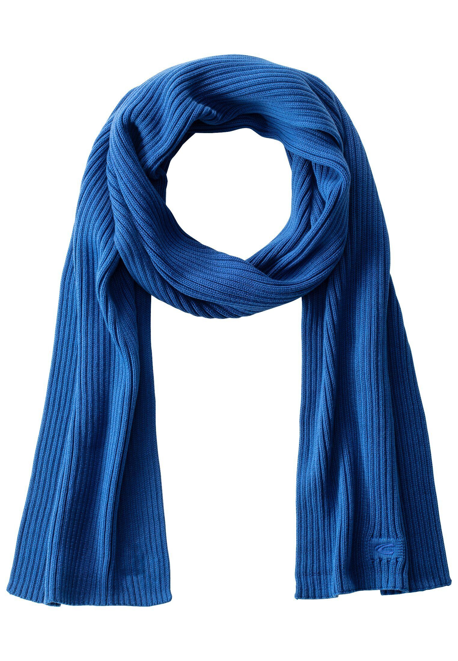 active Strickschal aus Organic camel Cotton Blau