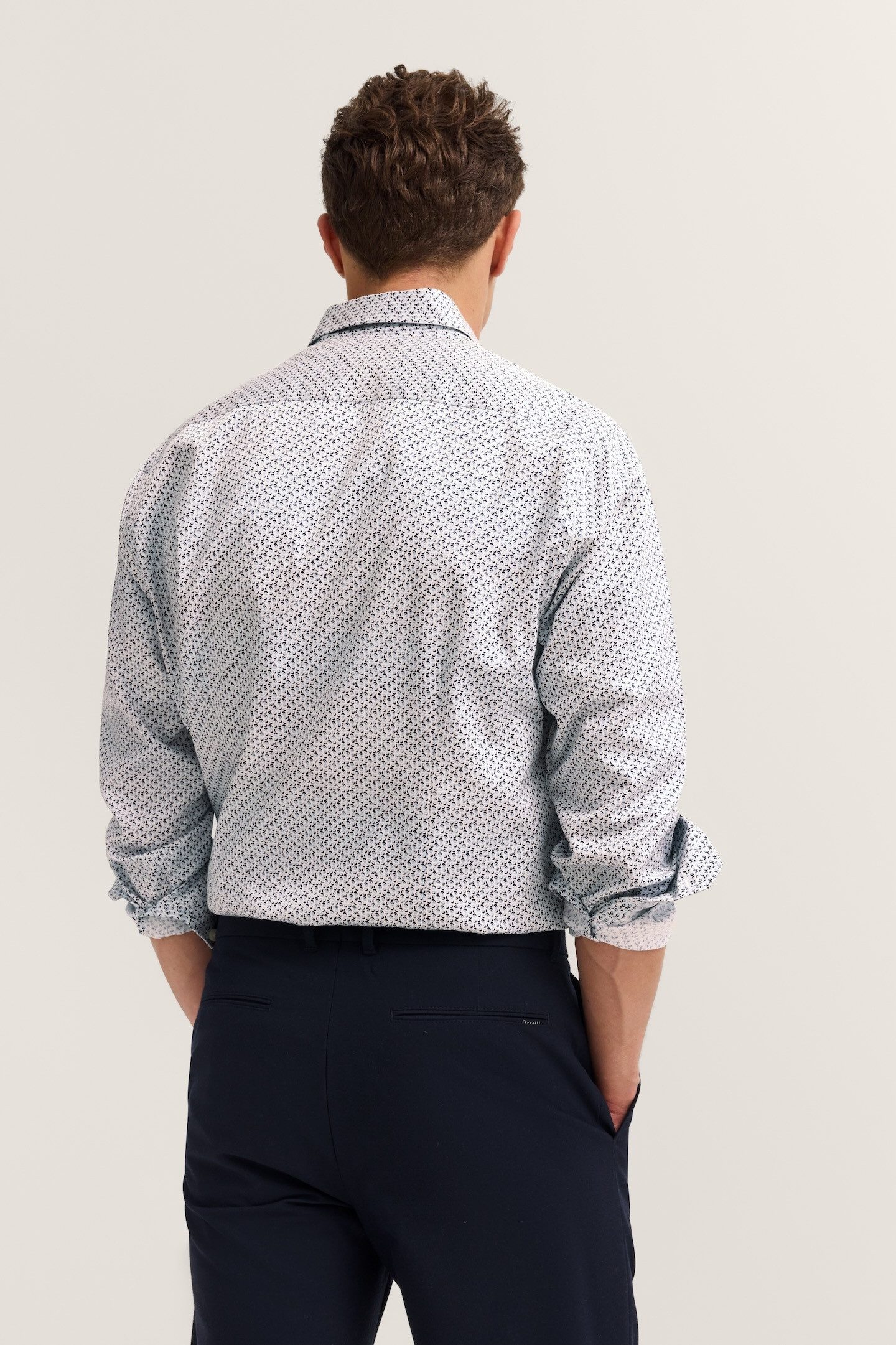 bugatti Langarmhemd Easy Care mit kleinem Print günstig online kaufen