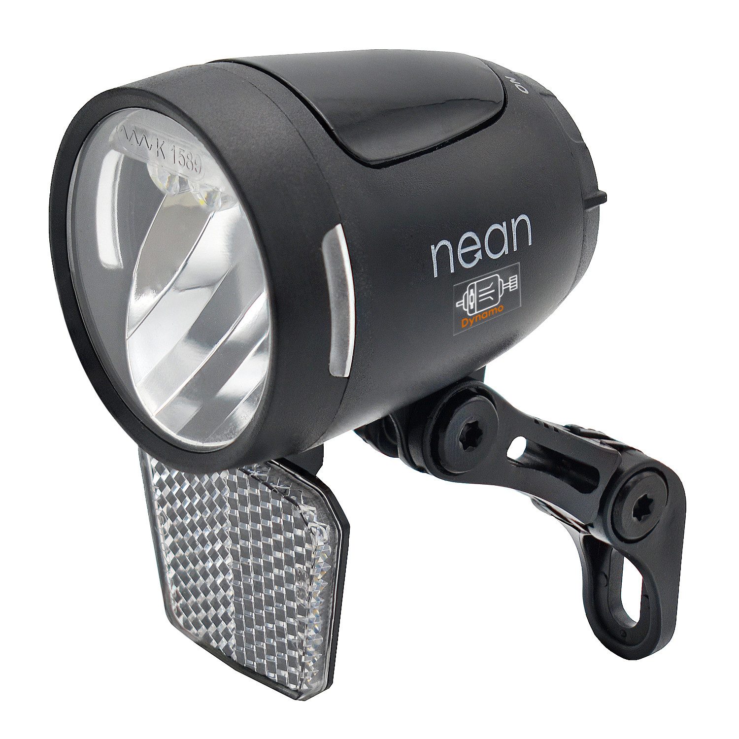 nean Fahrrad-Frontlicht Dynamo, mit Standlicht, Reflektor und Tagfahrlicht, Rücklichtanschluss, 90 LUX