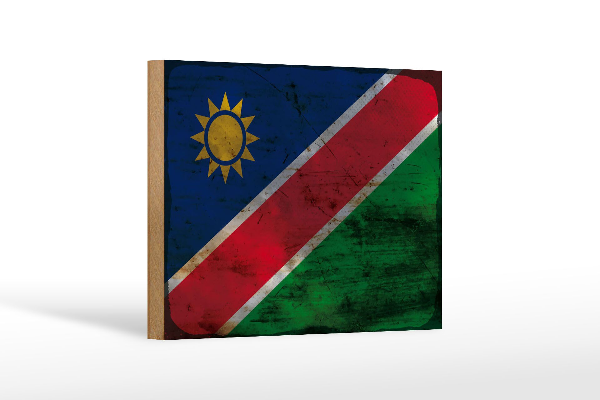 Femer GmbH Holzbild Flagge Namibia 18x12 cm Flag of Namibia Rost, Flaggen (1 St), Glatte Holzfaserplatte (MDF), vorn beschichtet