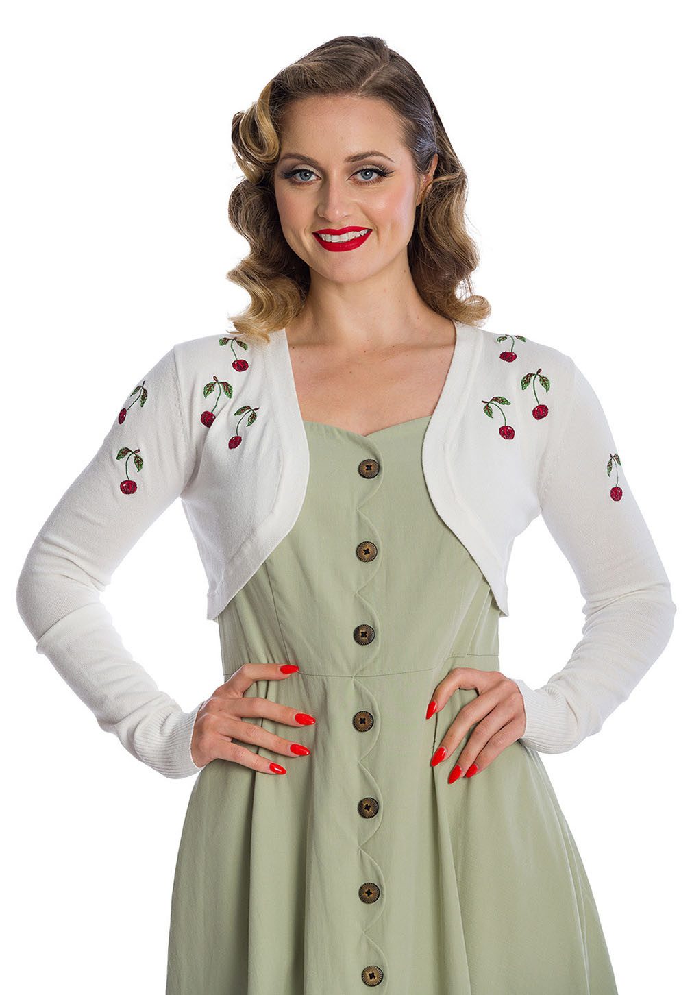 Banned Bolero Summer Berry Vintage Rockabilly Strickjacke