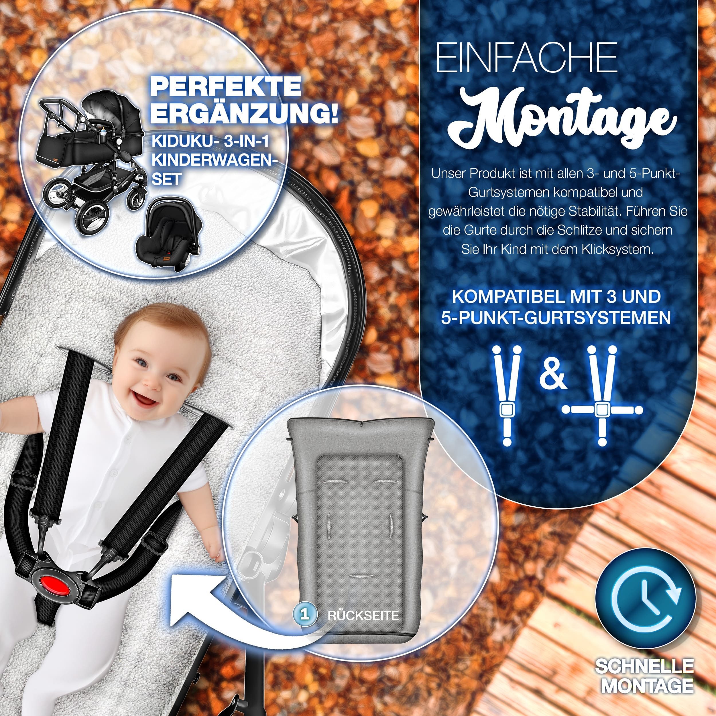 KIDUKU Fußsack KIDUKU® Babyfußsack Baby Winterfußsack Kinderfußsack Fußsack Winter, Tasche – Bild 3 von 5