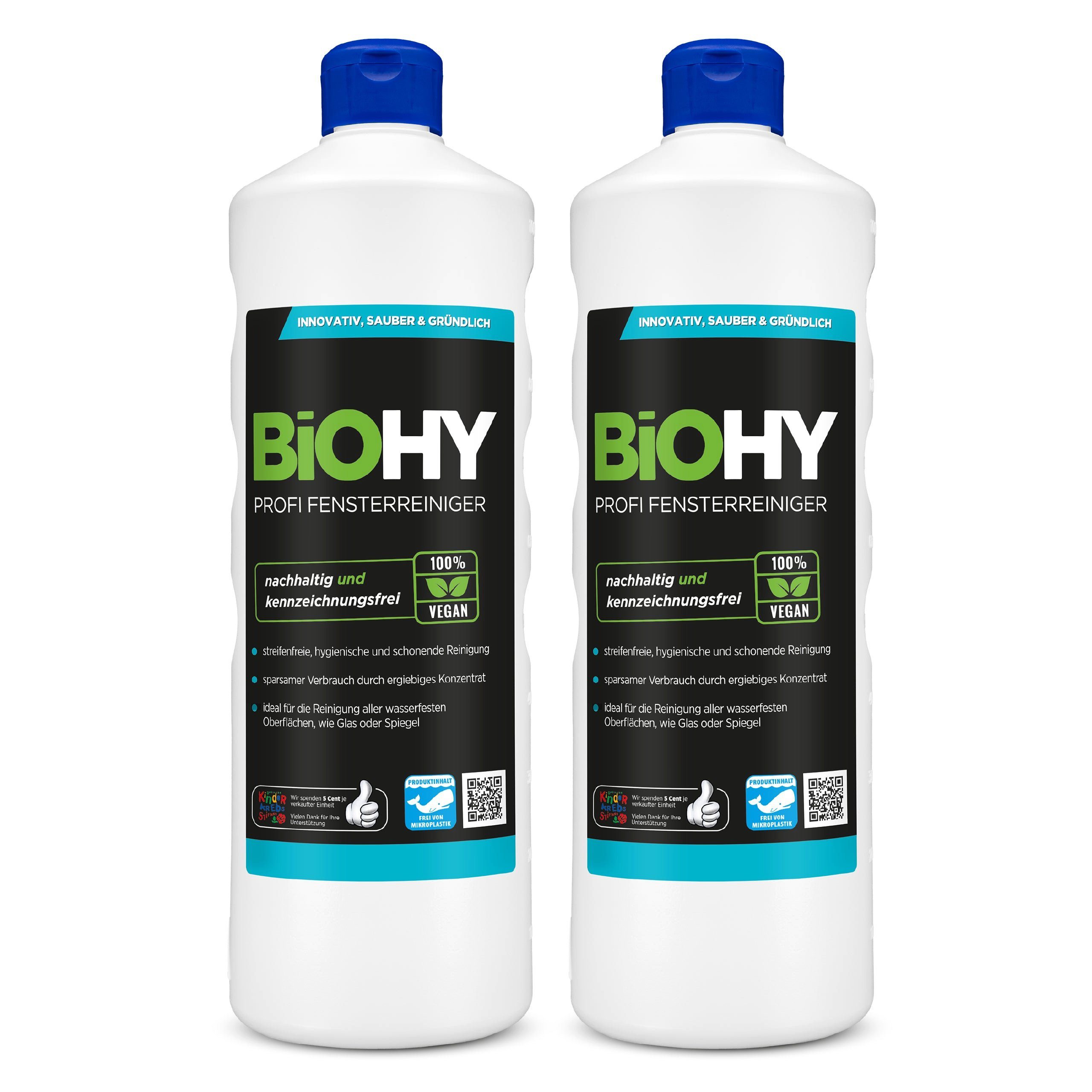 BiOHY Profi Fensterreiniger 2er Pack (2 x 1 Liter Flasche) Geschirrspülmittel (2-St)