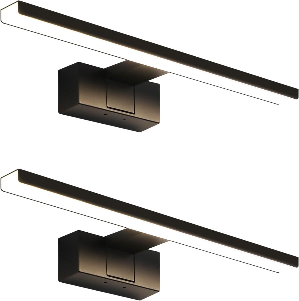 ZMH LED Spiegelleuchte Schwarz 30/40/60CM Neutralweiß Wandlampe für Keller, günstig online kaufen