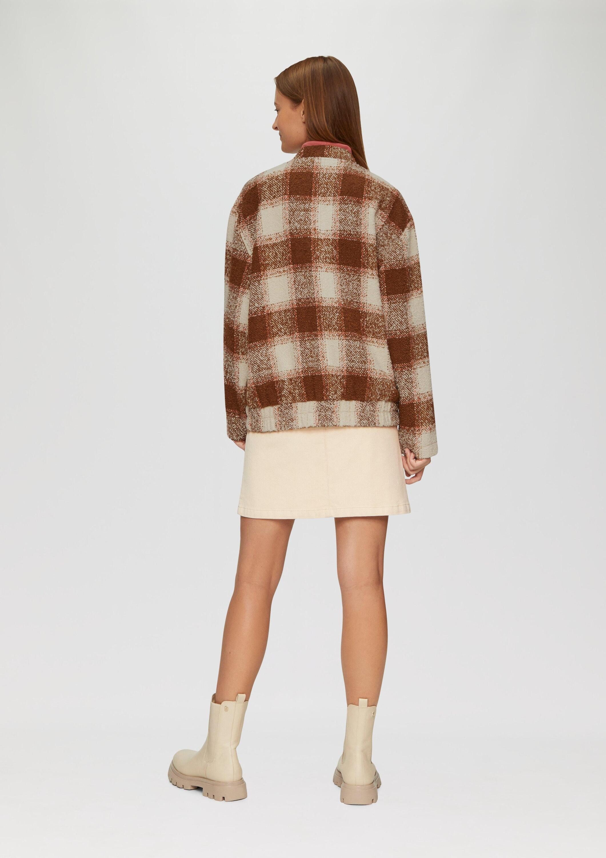 s.Oliver Funktionsjacke Indoor-Jacke Blouson aus Bouclé mit Musterung