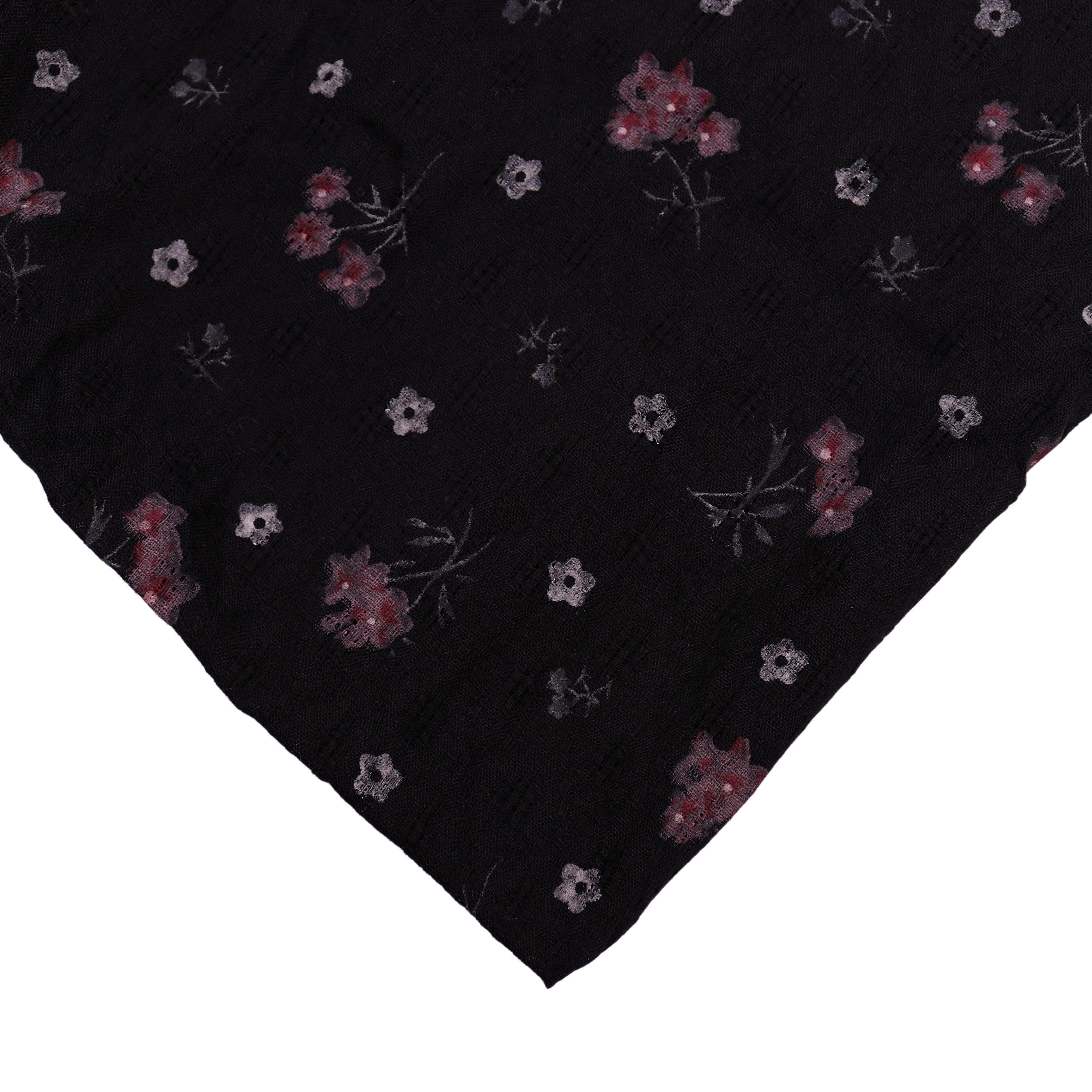 MIRROSI Loop Damen Schal mit Blumen-Muster Weich aus 100% Baumwolle Schlauchschal, (ca. 160x44cm Zweimal um den Hals wickelbar) – Bild 3 von 3