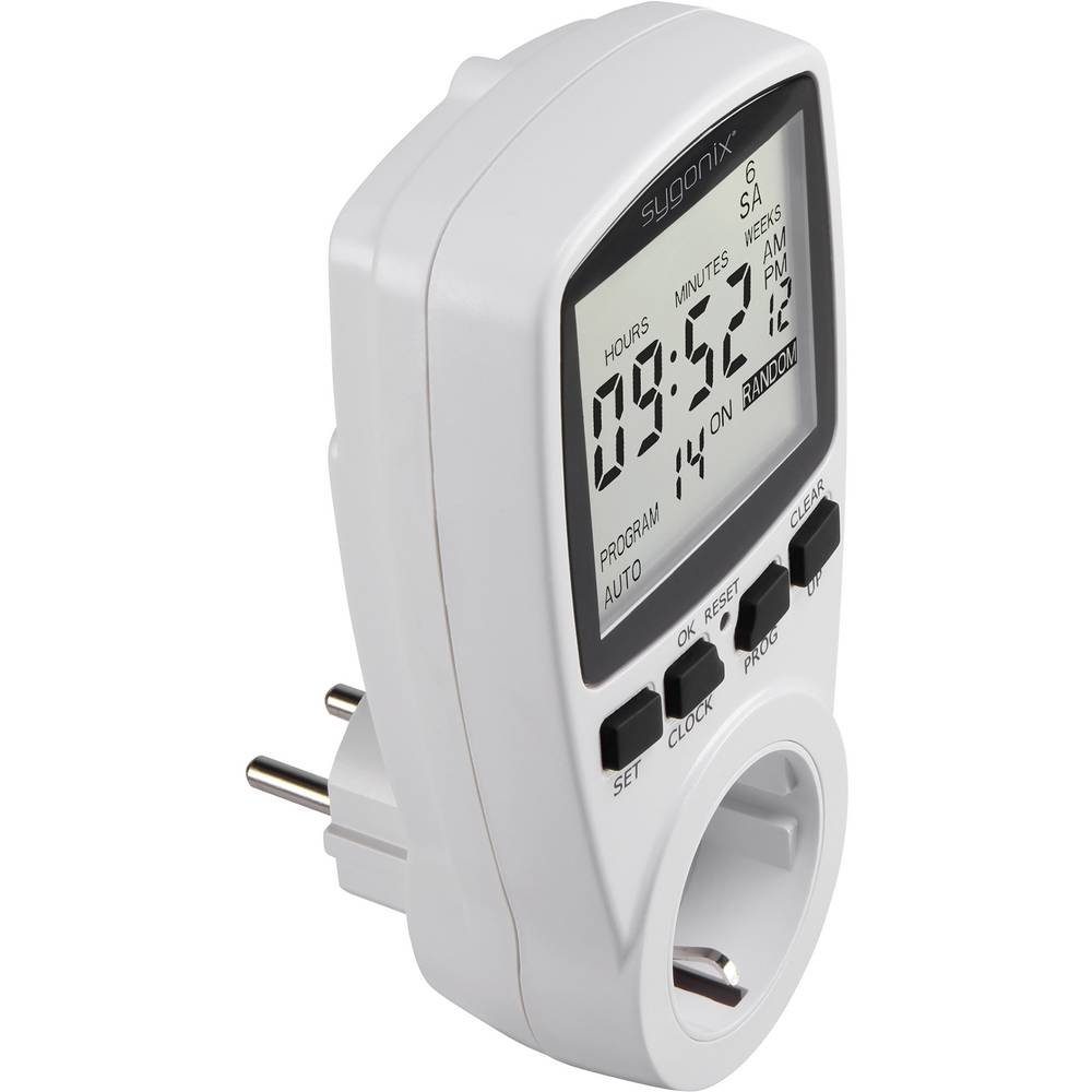 Sygonix Zeitschaltuhr Digitale Wochenzeitschaltuhr Tm2 1625525, Timer-Funktion, START/STOPP-Funktion, Zufallsfunktion