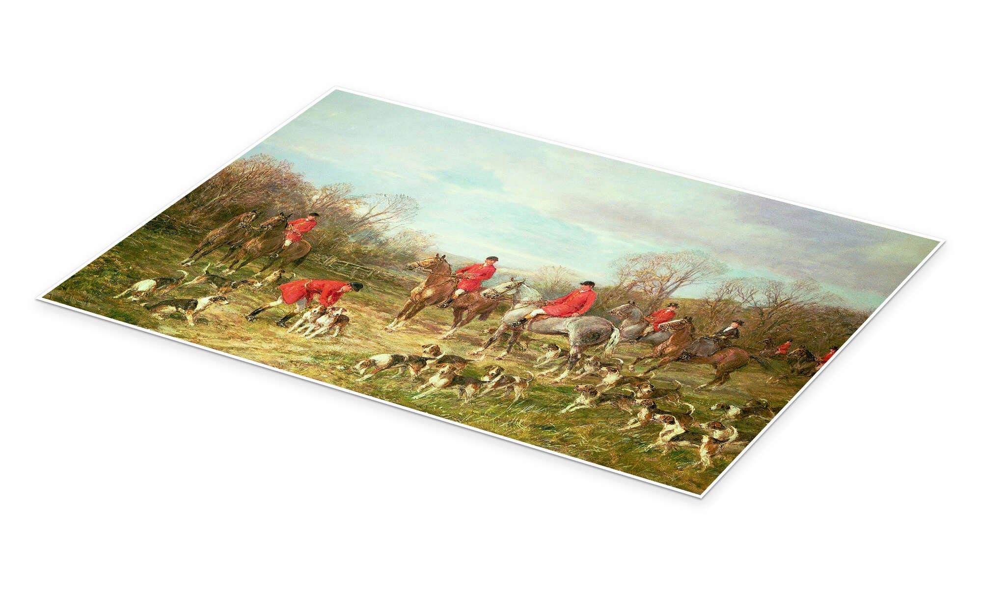 Posterlounge Wandbild Fuchsjagd, Hardy Heywood, erhältlich als Poster, Leinwandbild, Wandsticker oder Acrylglasbild