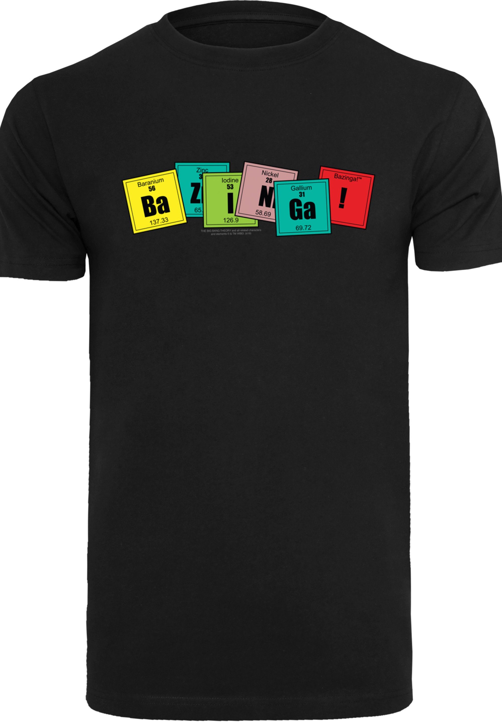 Bang Theory Merch,Regular-Fit,Basic,Bedruckt Herren,Premium Big T-Shirt schwarz F4NT4STIC Bazinga