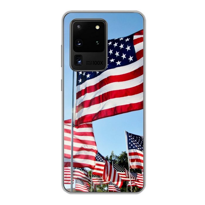 MuchoWow Handyhülle Flaggen der Vereinigten Staaten Phone Case Handyhülle Samsung Galaxy S20 Ultra Silikon Schutzhülle