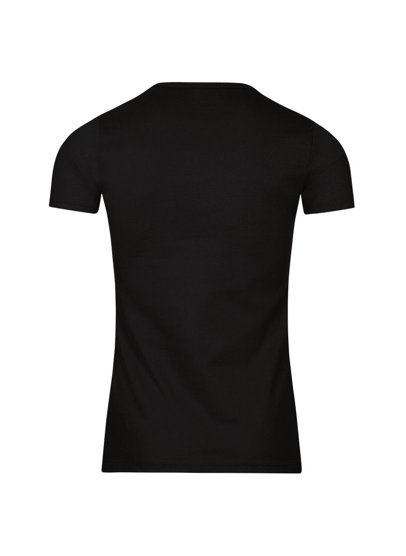 Trigema T-Shirt TRIGEMA Baumwolle/Elastan T-Shirt schwarz aus