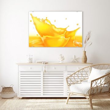 Primedeco Glasbild Wandbild Orangensaft mit Aufhängung, Früchte