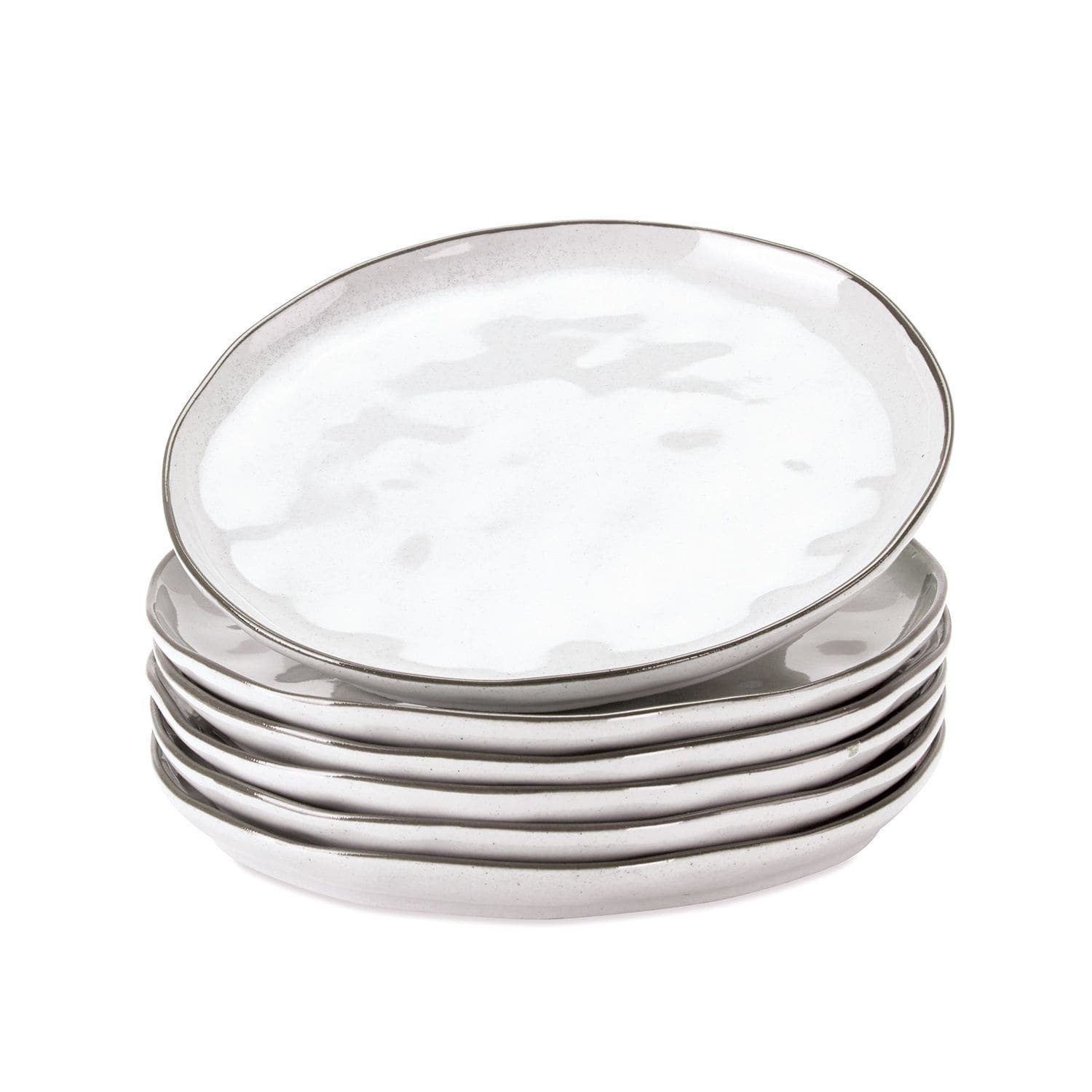 Mirabeau Geschirr-Set Dessertteller 6er Set Biarré weiß, Steinzeug