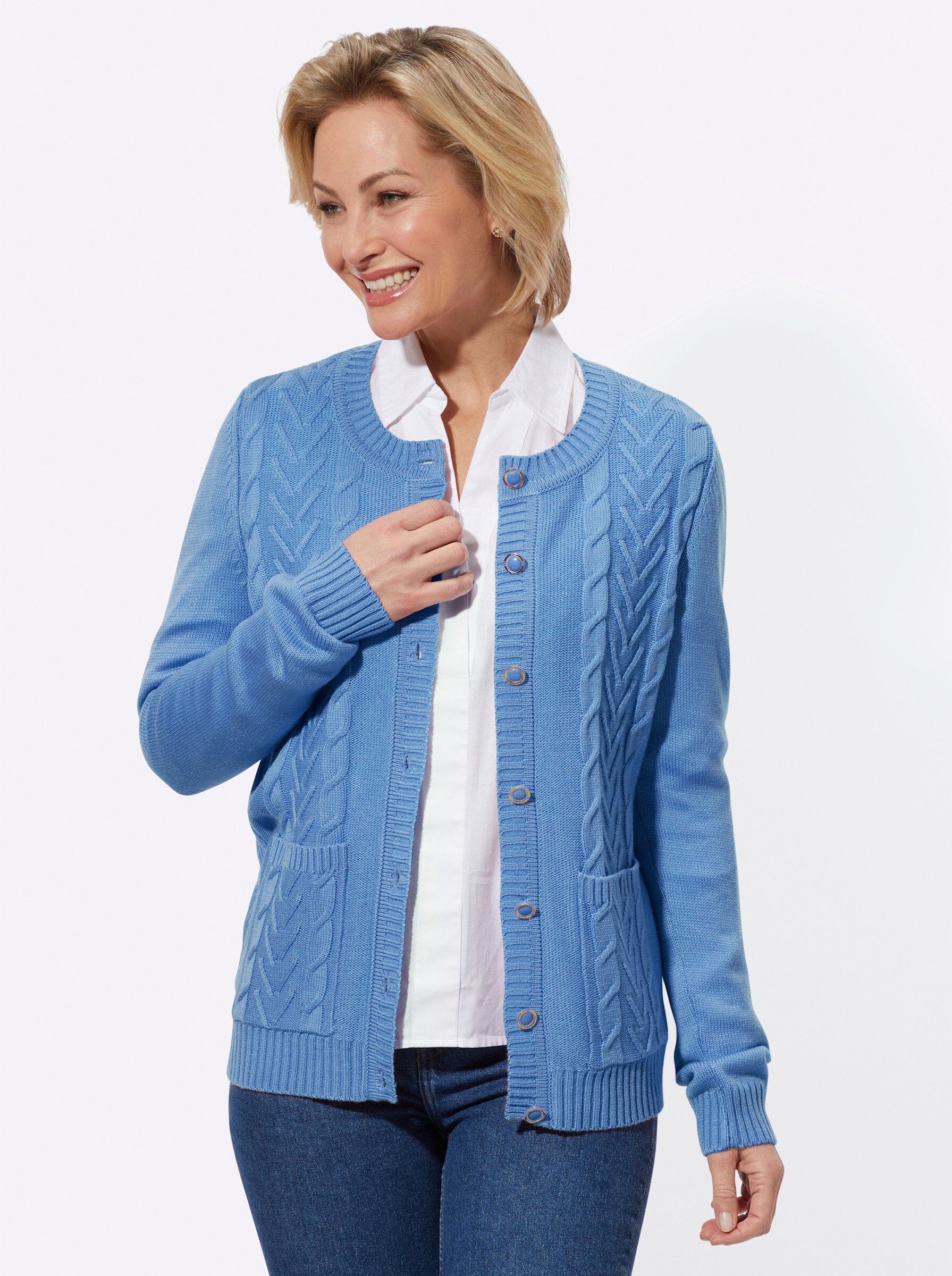 Witt Strickjacke Strickjacke Langarm Zopfmuster