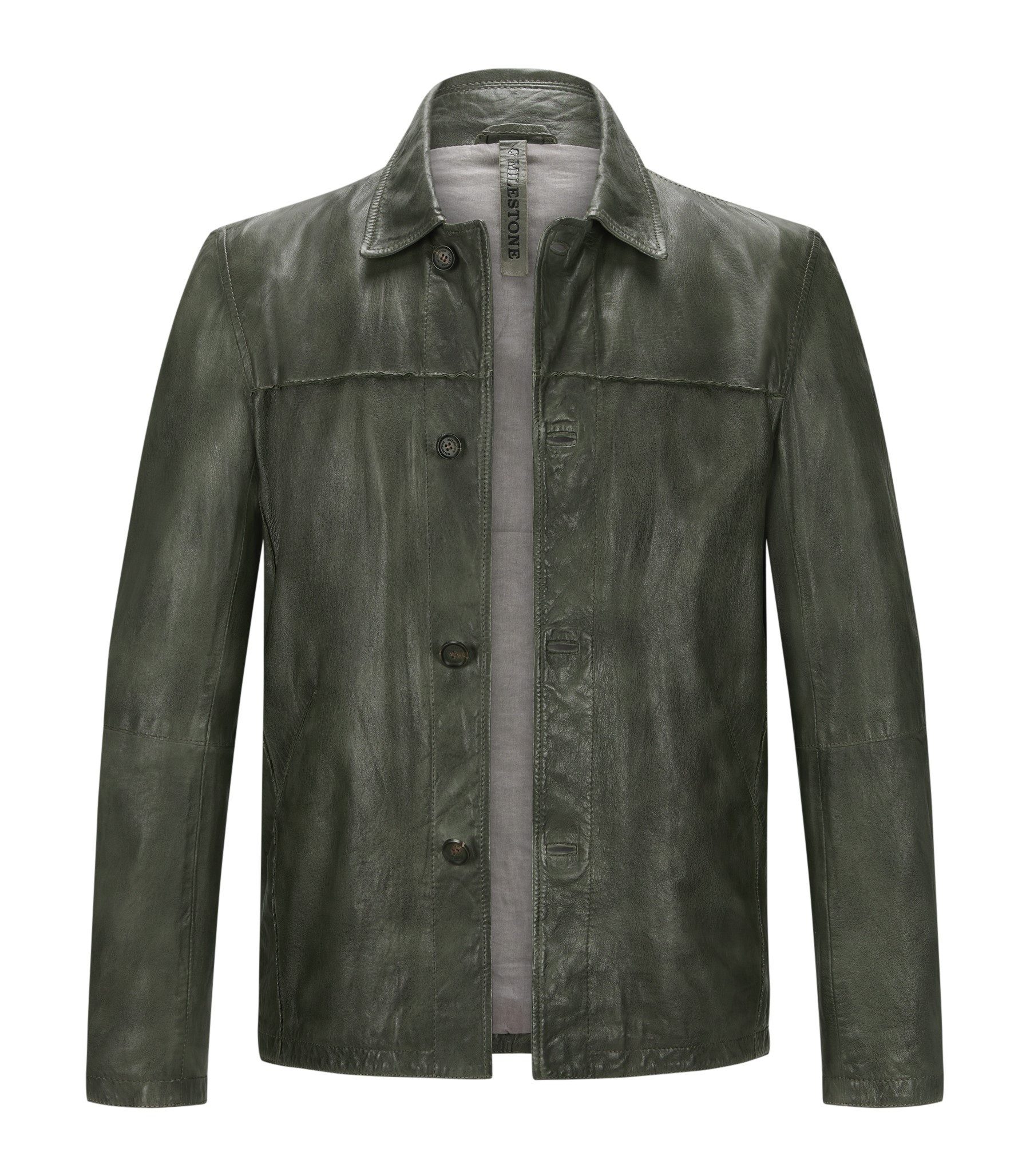 Milestone Lederjacke MSHampton aus planzlich gegerbtem Lammleder mit Knopfl günstig online kaufen