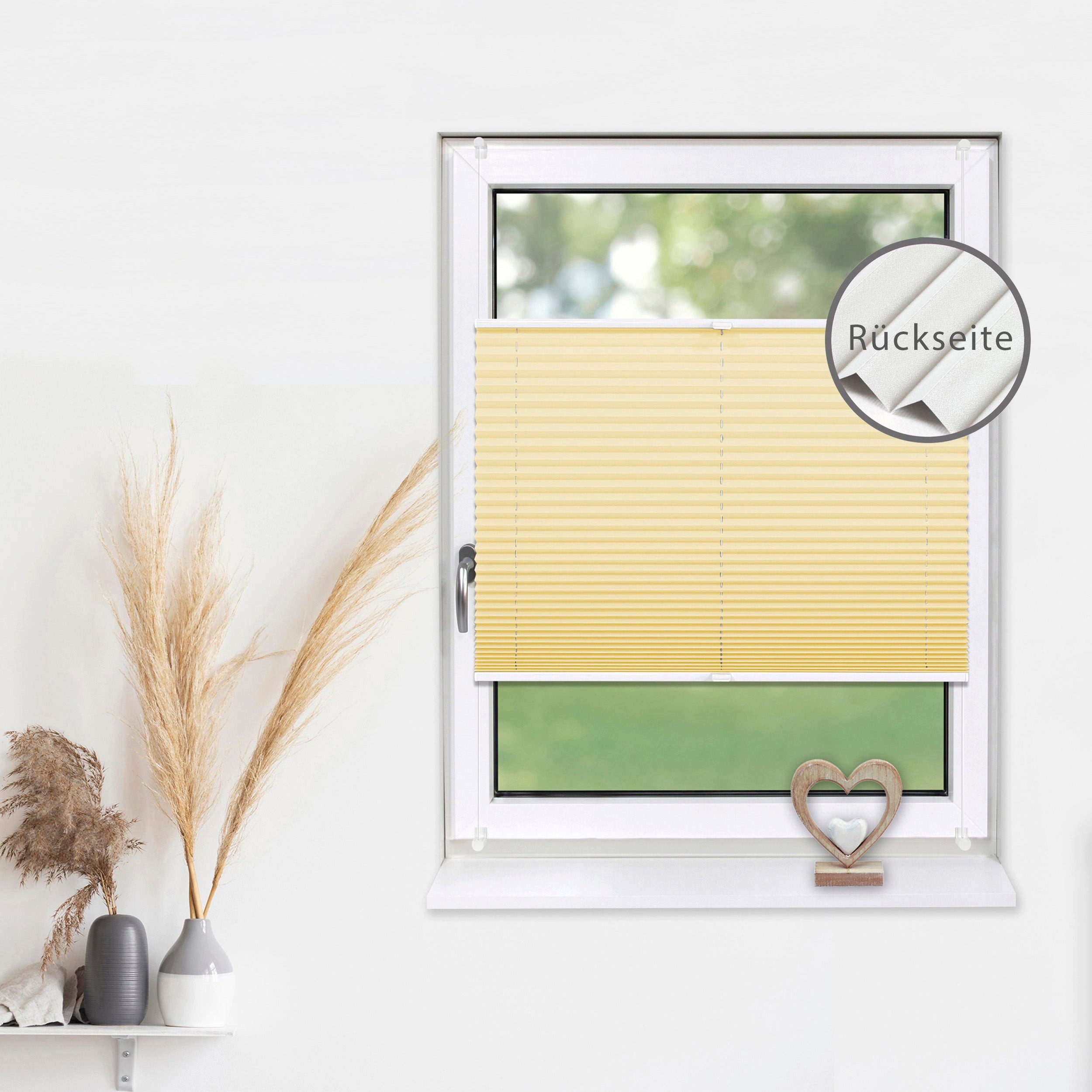 Deco-Raum Plissee Thermo Basic, abdunkelnd, Klemmträger, auf dem Fenster-/Türrahmen, Klemmfix, einfache Montage, in verschiedenen Farben und Größen ohne Bohren