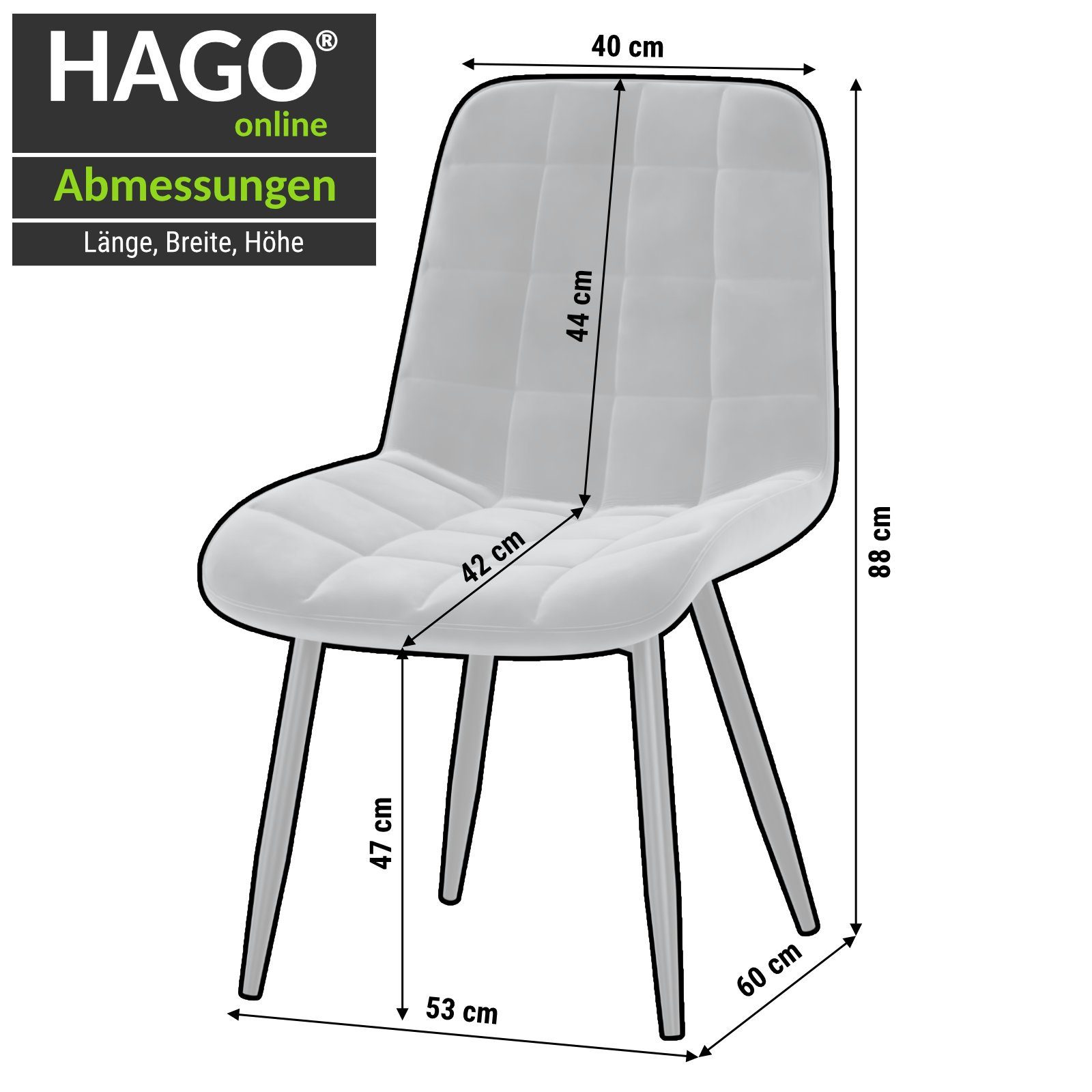 Karo St) Esszimmerstühle (1 PU-Kunstleder Esszimmerstuhl Küchenstühle HAGO Como Polsterstühle
