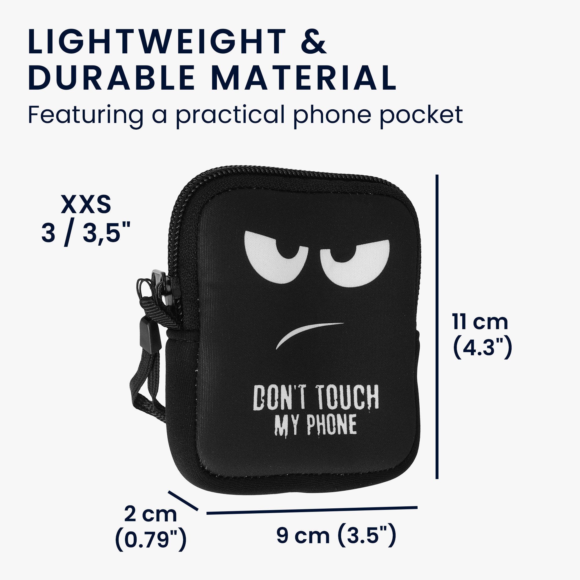 kwmobile Smartphone-Hülle Handytasche für faltbare Smartphones XXS - 3 / 3,5" Hülle, Neopren Tasche Telefon Tasche mit 10 x 8 x 2 cm Innenmaße