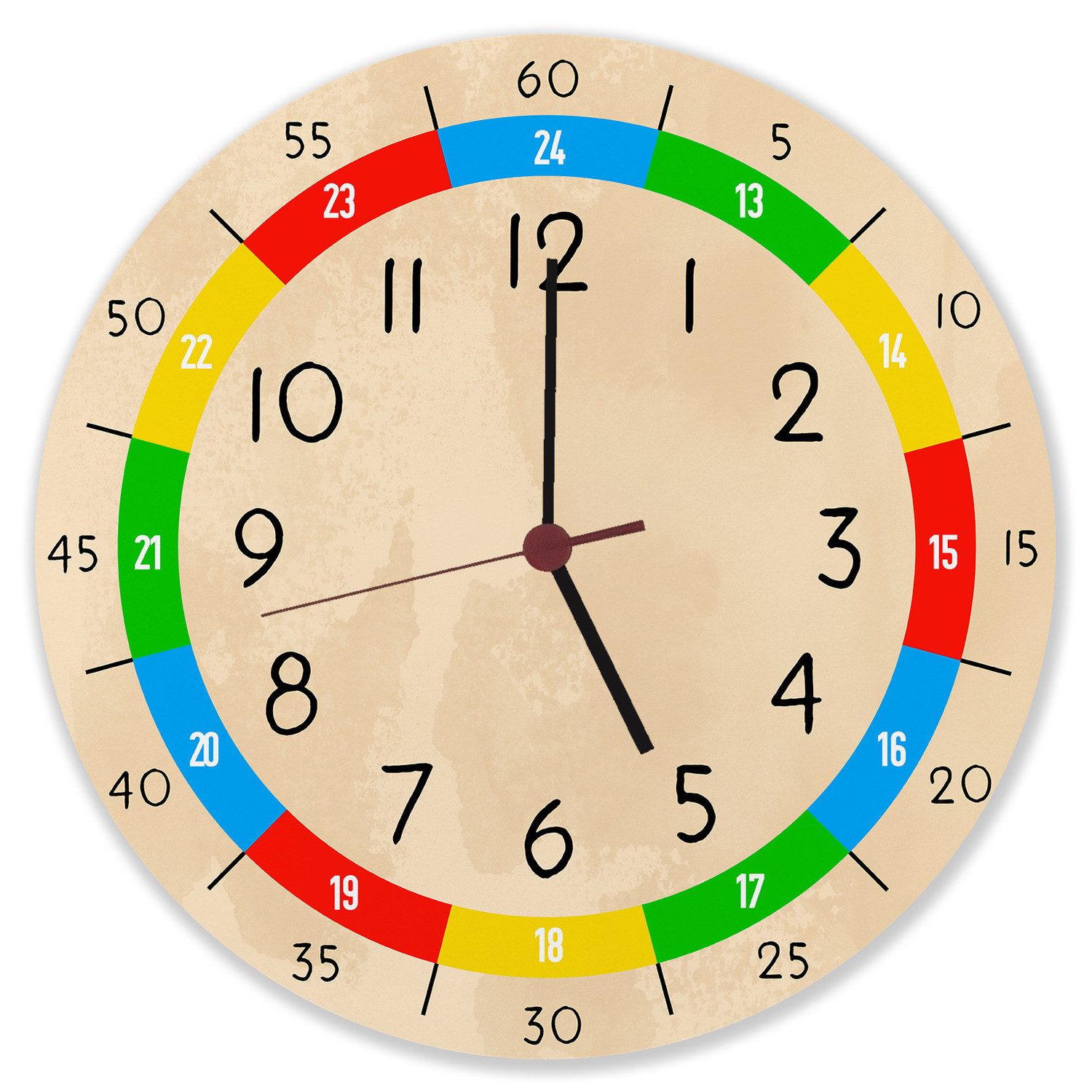 speecheese Wanduhr Lernuhr für Kinder Wanduhr aus Alu