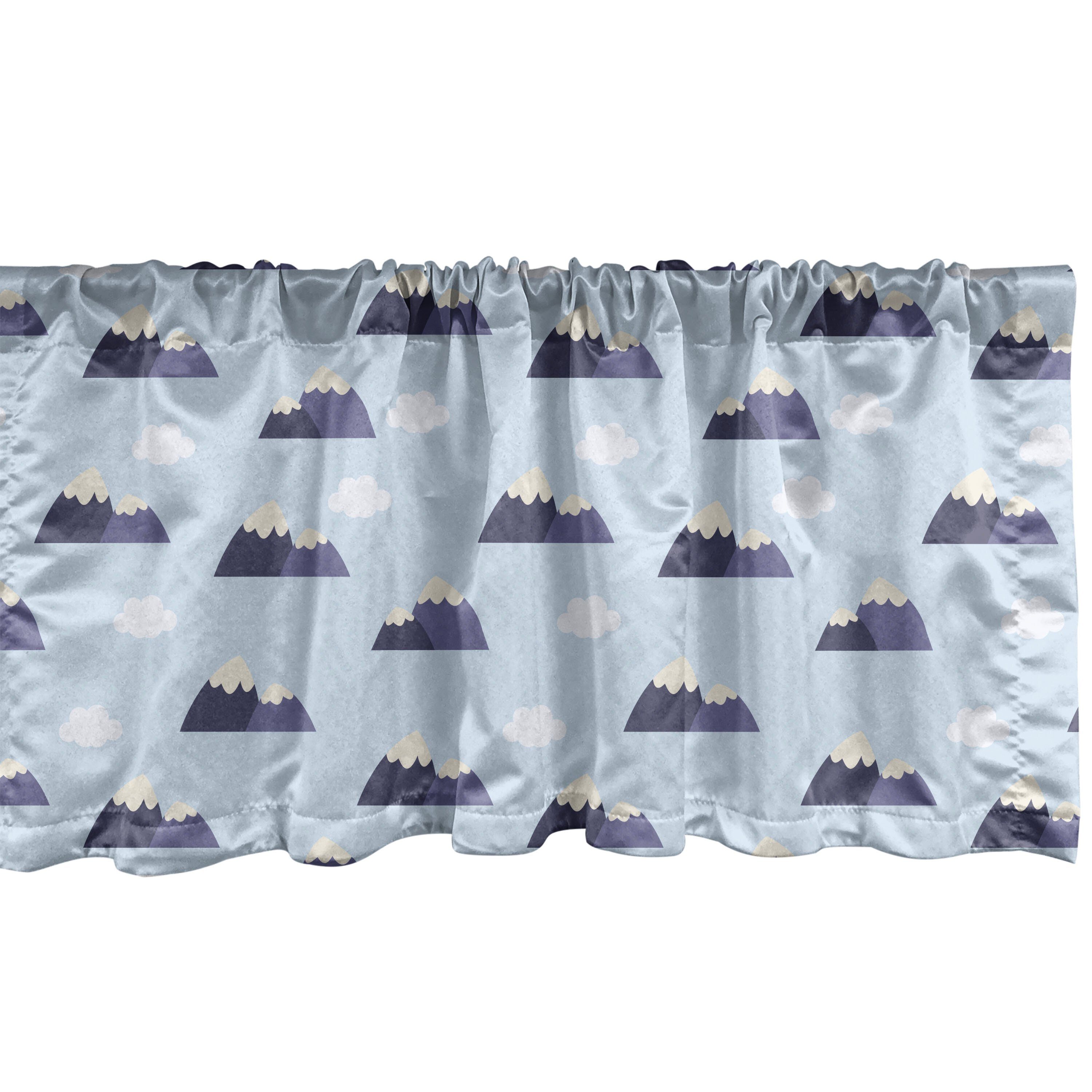 Abakuhaus, Berge Microfaser, Stangentasche, Scheibengardine Vorhang Dekor Volant Wolken für Cartoon-Stil Schlafzimmer mit Küche Himmel
