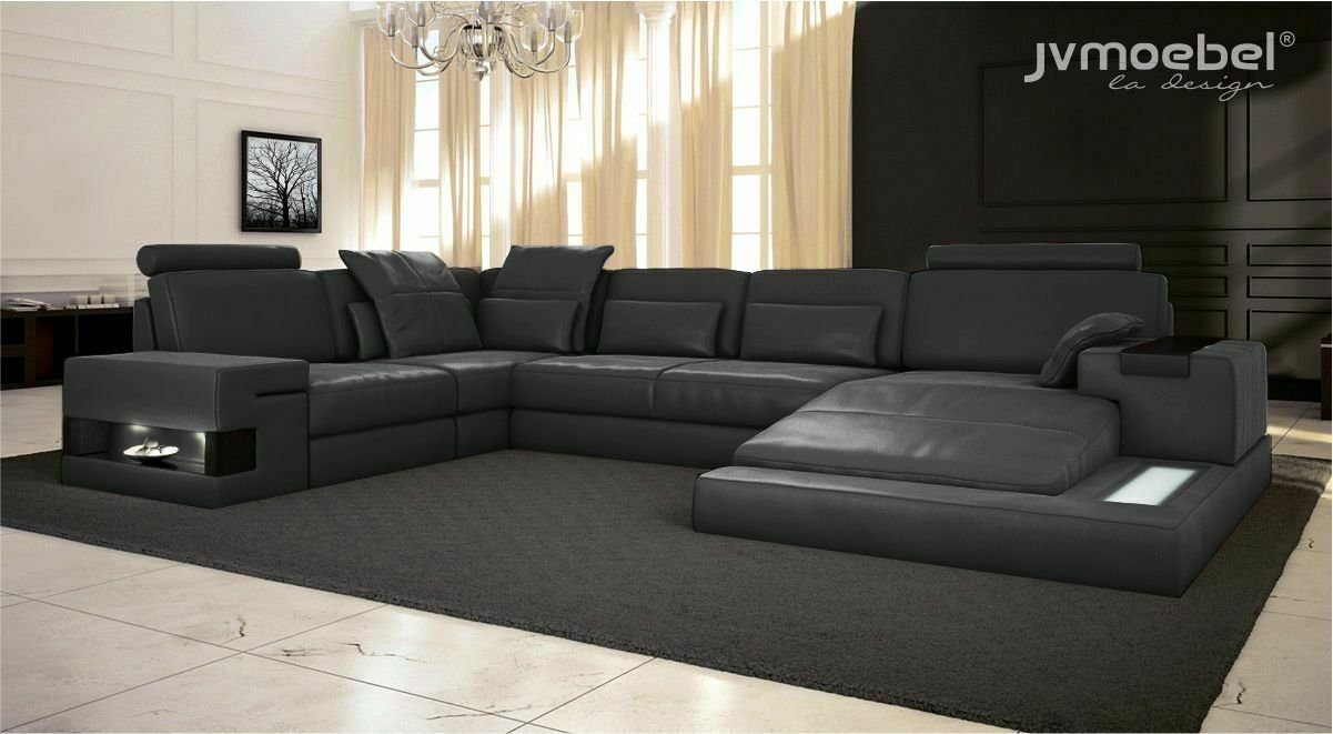 JVmoebel Ecksofa Ecksofa U-Form Couch Design Polster Textil Neu Wohnlandschaft, Made in Europe