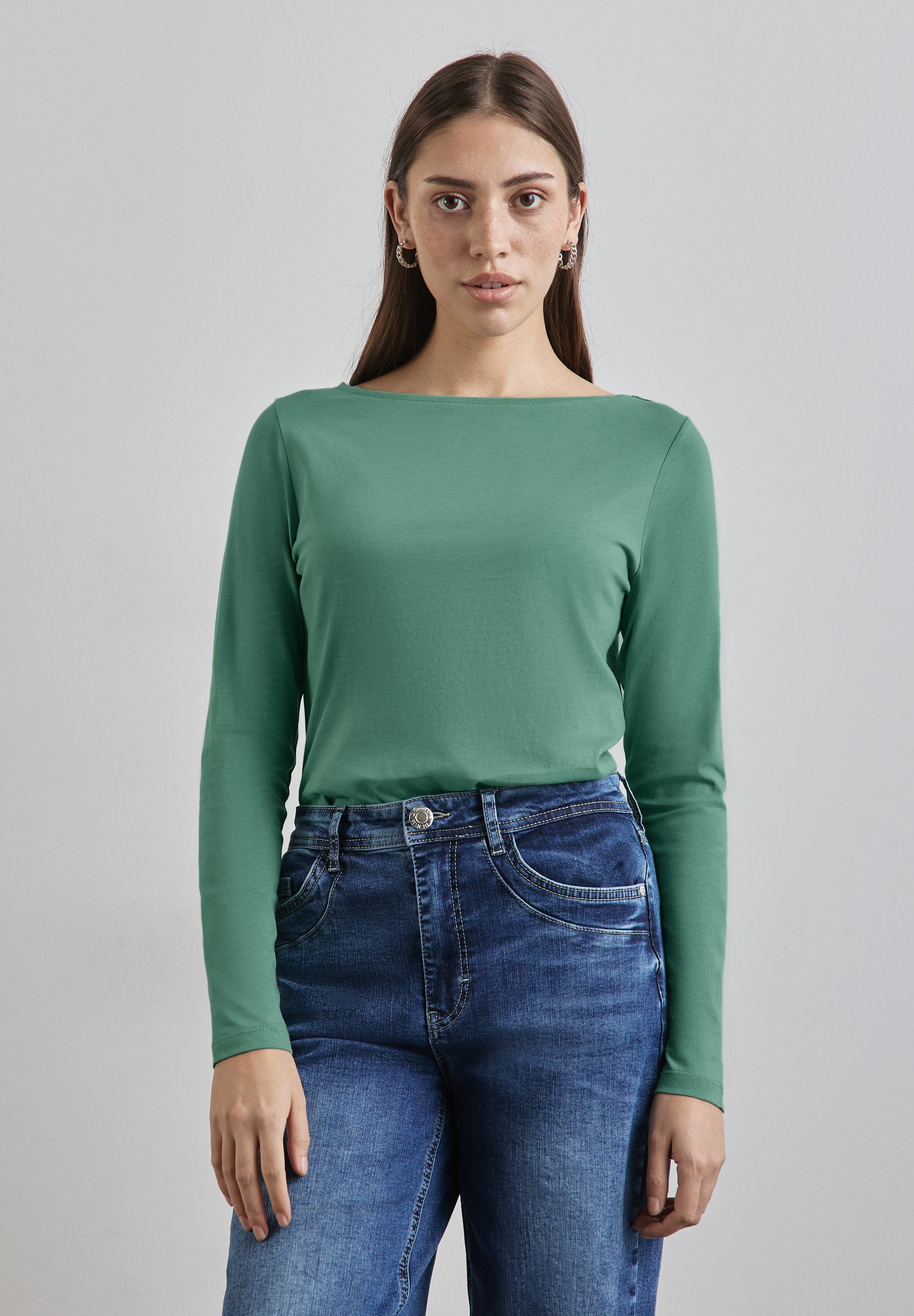 STREET ONE Langarmshirt aus reiner Baumwolle günstig online kaufen