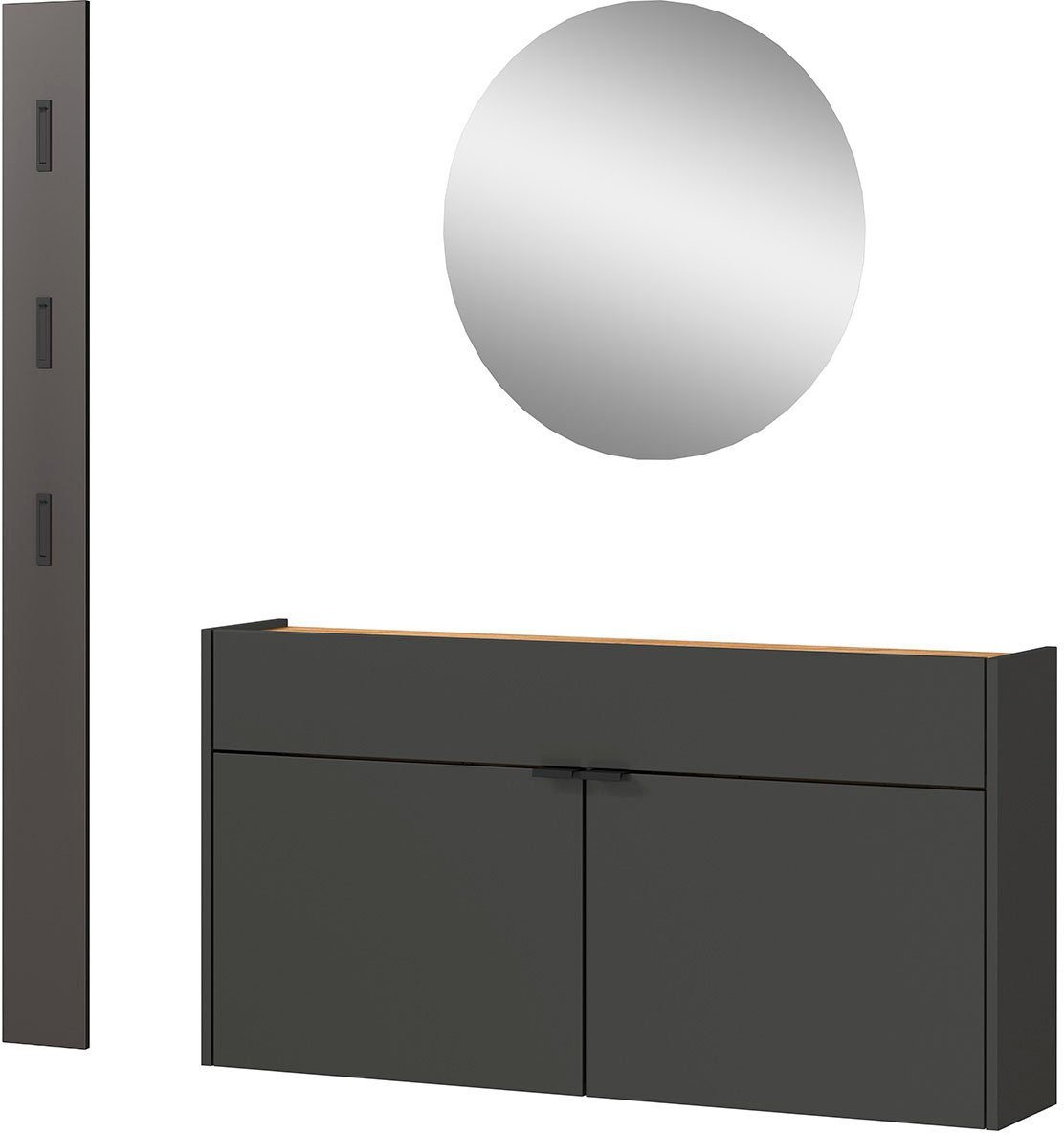 GERMANIA Шкафы-Set Ameca, (Set, 3-St), mit Mehrzweckschrank, Spiegel und Шкафыpaneel, geringe Tiefe