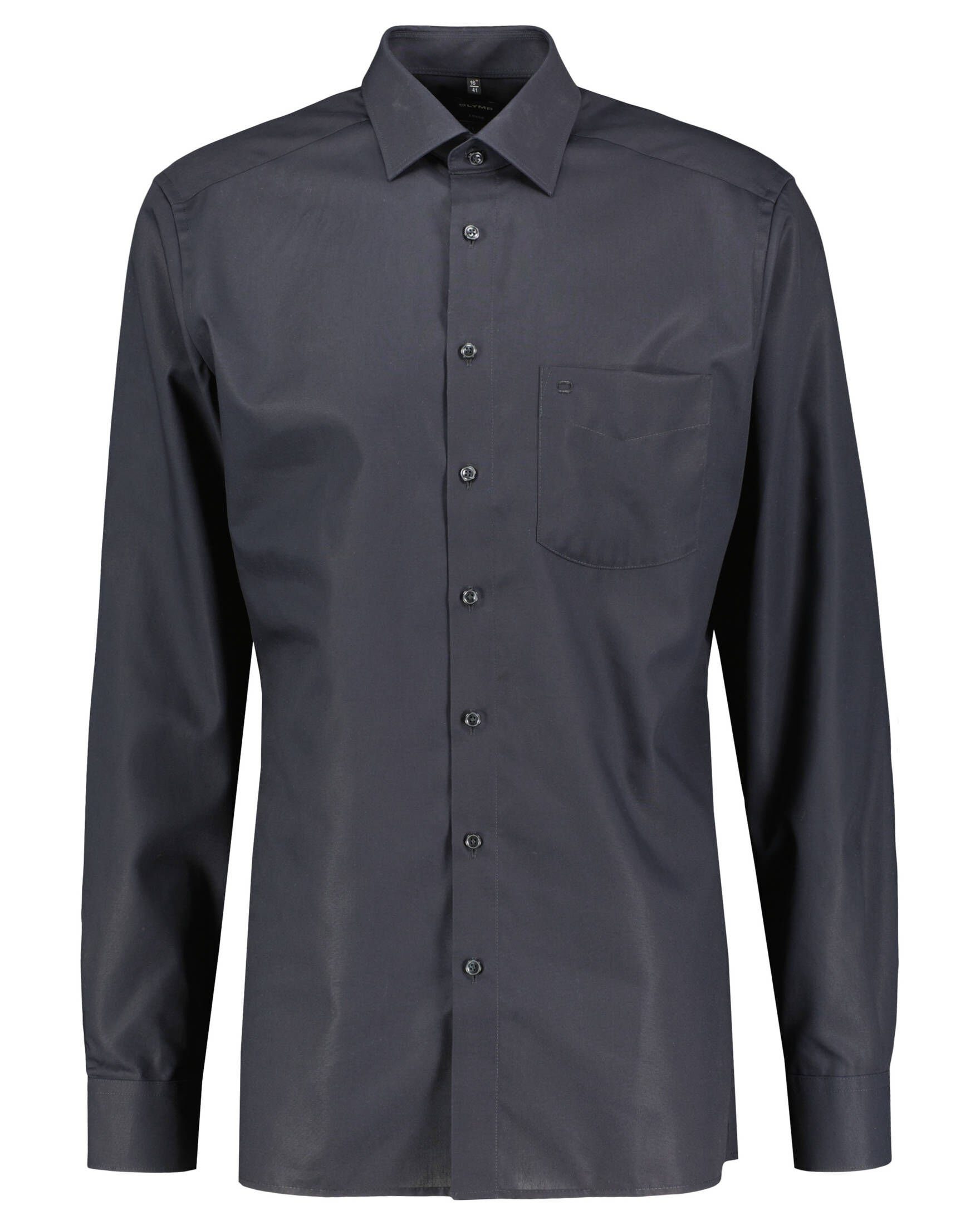 OLYMP langer Modern extra Herren Businesshemd Fit (15) schwarz Arm Hemd (1-tlg)