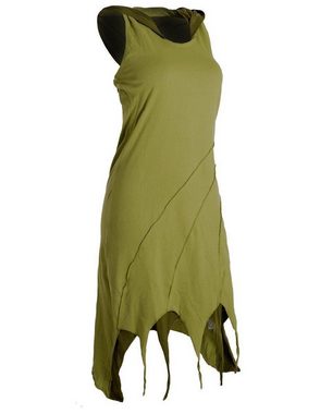 Vishes Neckholderkleid Kapuzen Lagenlook Zipfel-Neckholder aus Baumwolle Hippie, Goa, Elfen Kleid