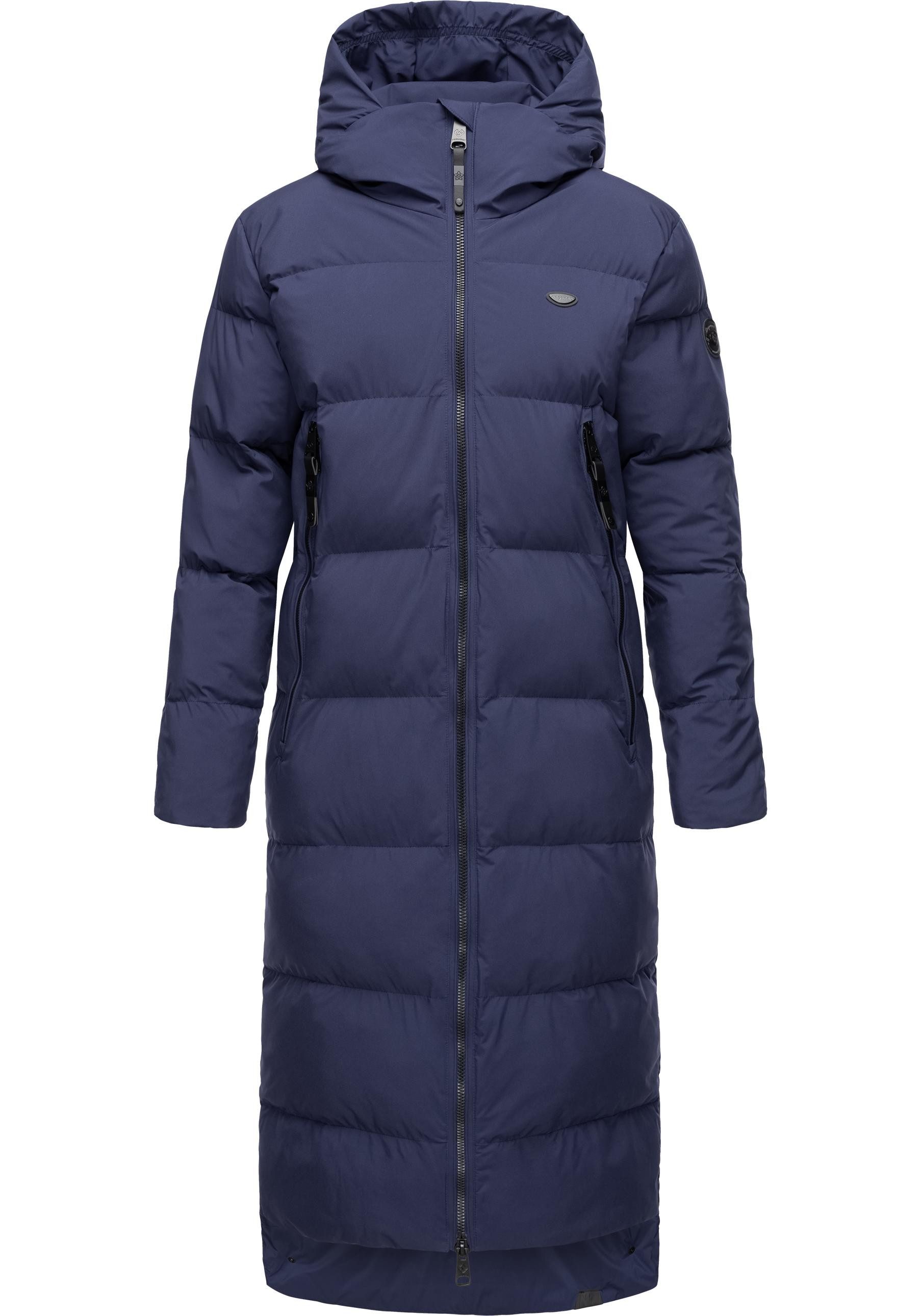 Ragwear Wintermantel Patrise Extralanger Damen Winter Steppmantel mit Gehschlitzen