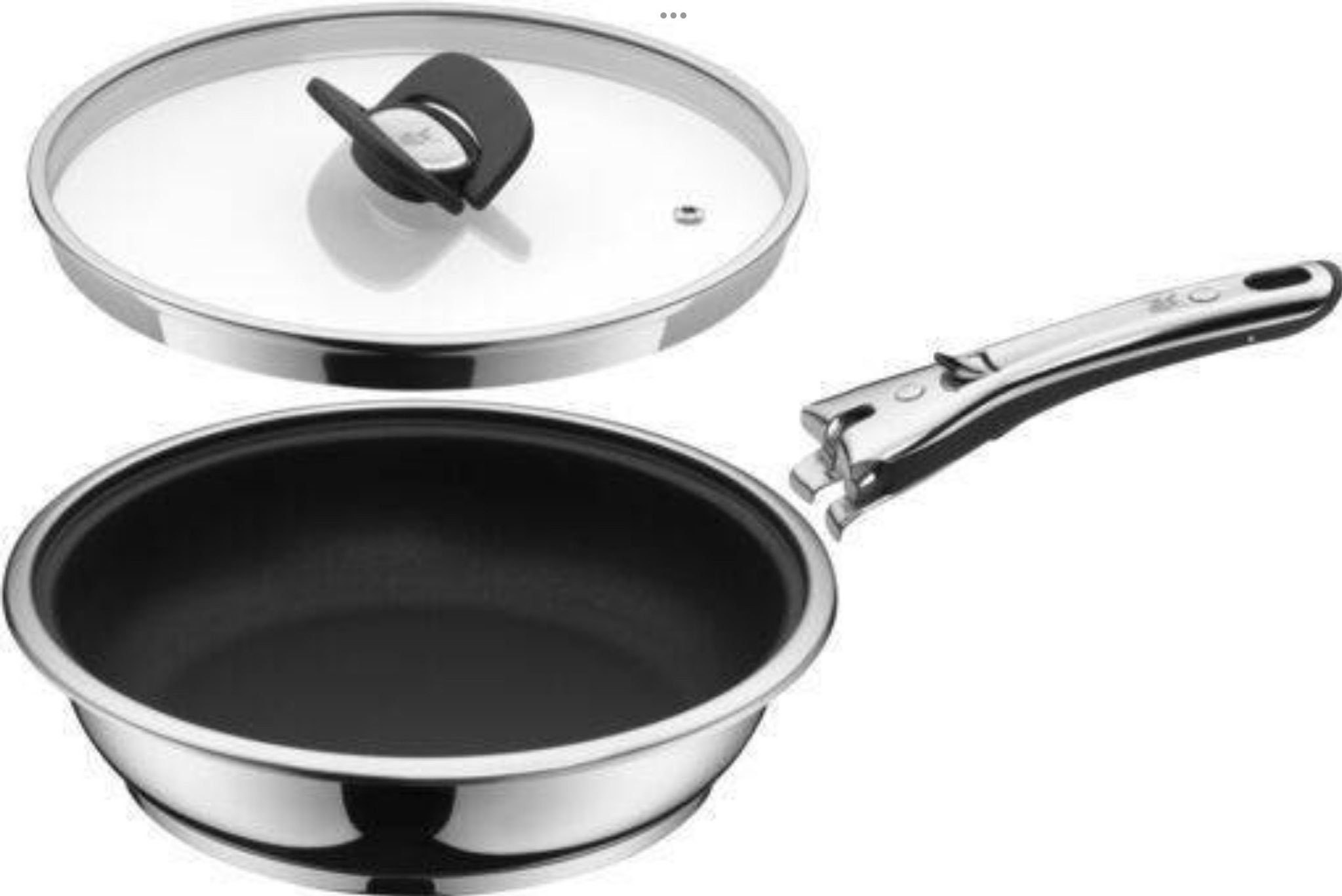 WMF Bratpfanne Click&Serve Bratpfanne mit Antihaftversiegelung, 24 cm, Rostfreier Edelstahl 18/10 (1-tlg), ohne Edelstahlgriff, Cromargan Edelstahl beschichtet