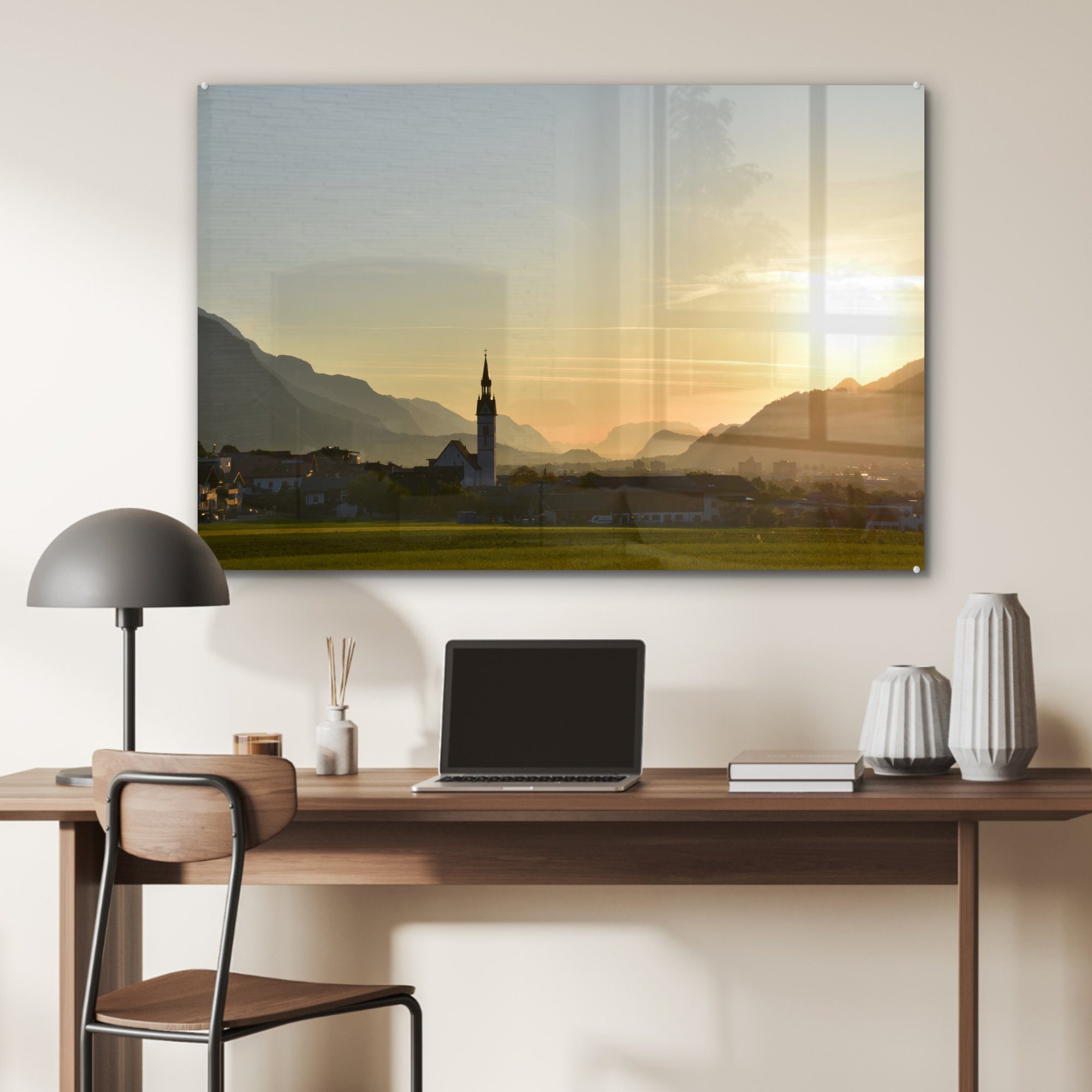 Acrylglasbild & MuchoWow St), Österreich - Turm, Acrylglasbilder Wohnzimmer (1 - Sonne Schlafzimmer