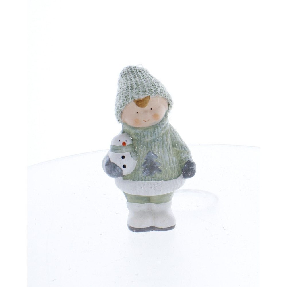 MICA Weihnachtsfigur Deko-Winterkind - hellgrün - ca. 9,8 x 6,5 x 16 cm - 1 günstig online kaufen