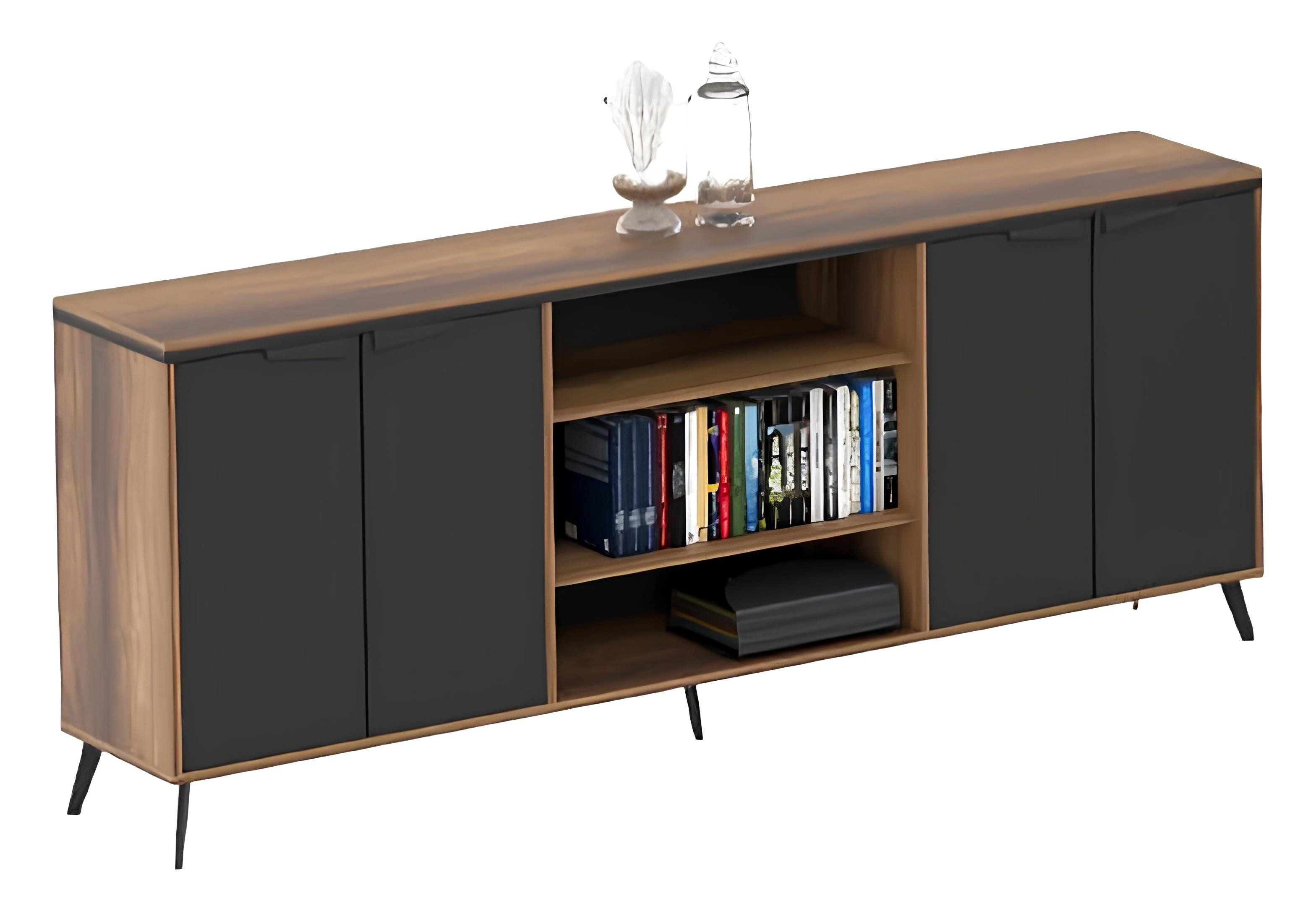 Xlmoebel Sideboard Moderner Aktenschrank in Holzoptik für Büroaufbewahrung (Sideboard, 1 St., Sideboard), Hergestellt in Europa