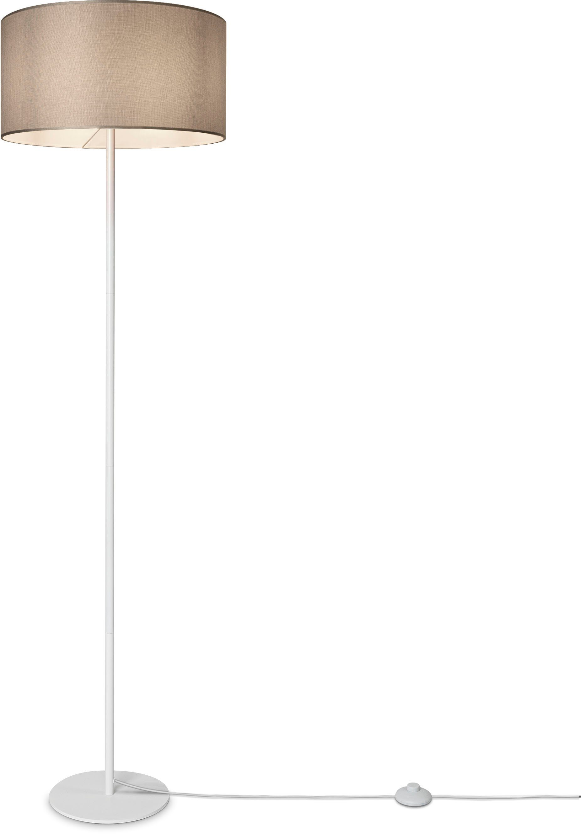 Paco Home Stehlampe UNI LUCA Leselampe ohne Büro Skandi Stoff Lampenschirm Wohnzimmer E27 Stehlampe Leuchtmittel, CANVAS COLOR