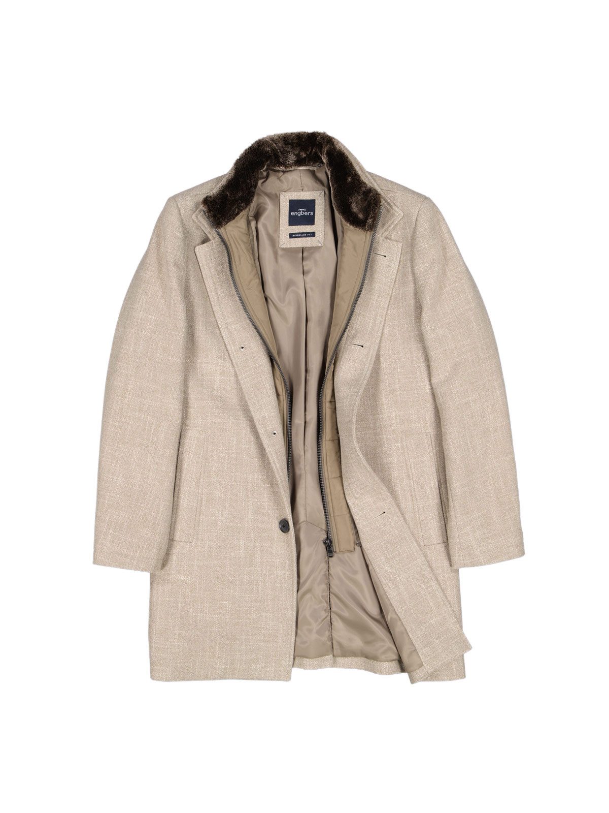 Engbers Kurzmantel Herren Mantel mit herausnehmbarem Inlet, Beige