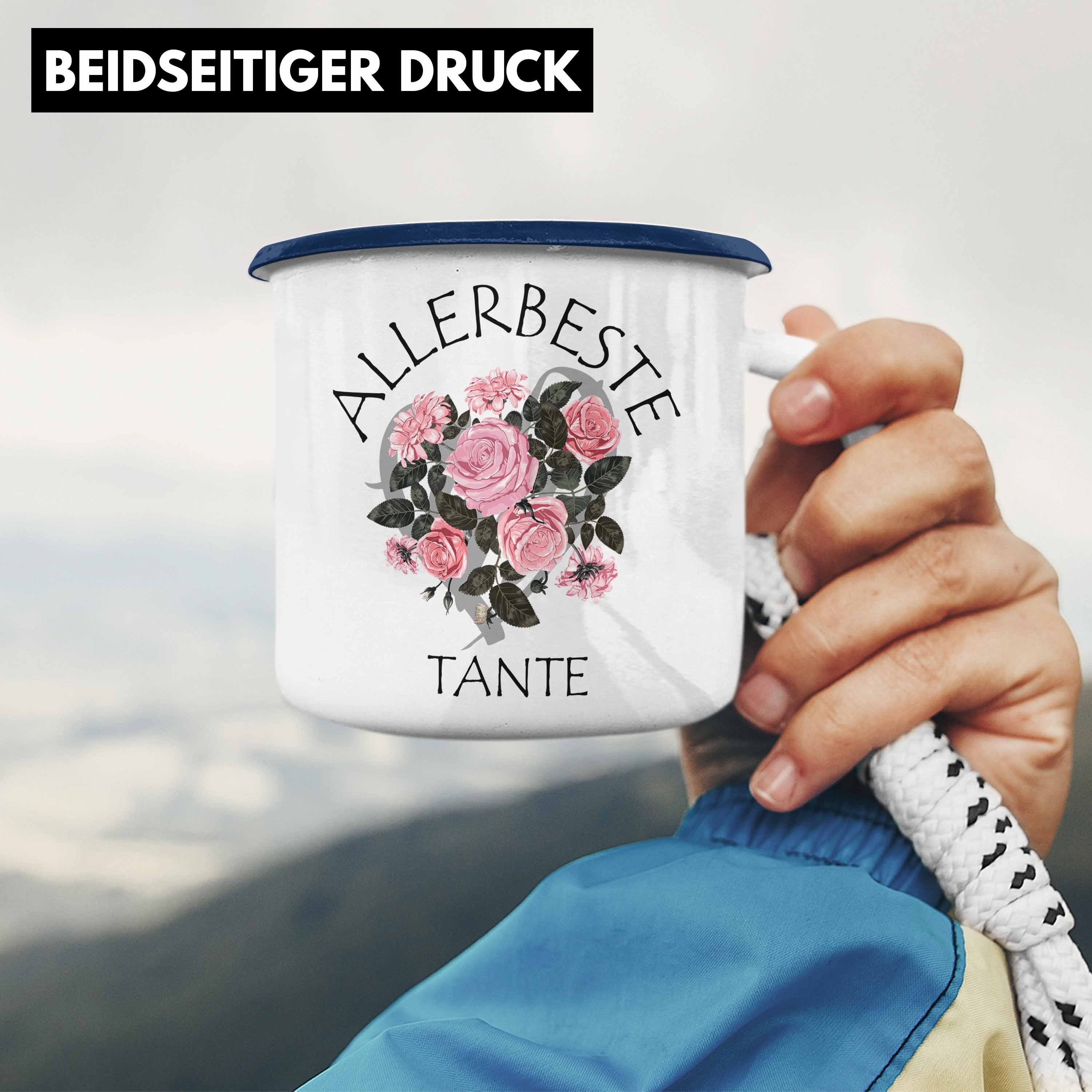 KaffeeEmaille der Emaille Beste Tante Beste Geburtstag Geschenk Tasse Trendation Tante Tasse Geschenkidee Thermotasse - Blau für Trendation Welt