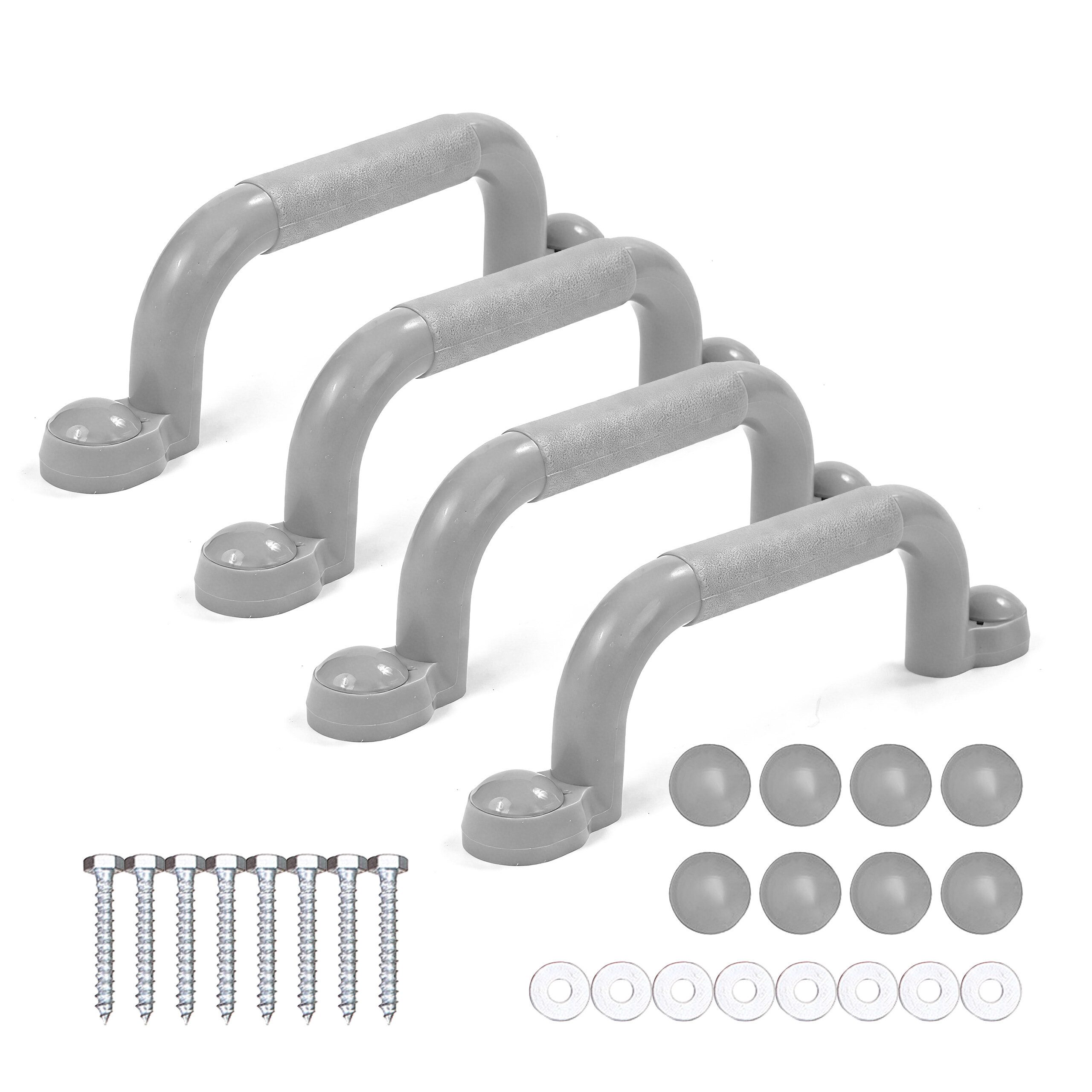 relaxdays Klettergriff Klettergerüst-Griffe im Set, grau, 4er Pack