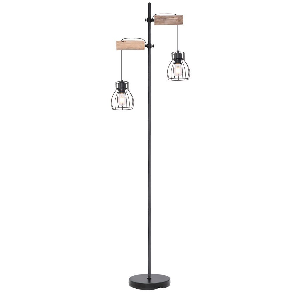 Steh Lampe Design Stehlampe, Filament Käfig LED Wohn inklusive, Leuchtmittel Warmweiß, etc-shop Vintage