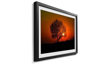 WandbilderXXL Bild mit Rahmen Red Sunset, Sonnenuntergang, Wandbild, in 4 Größen erhältlich
