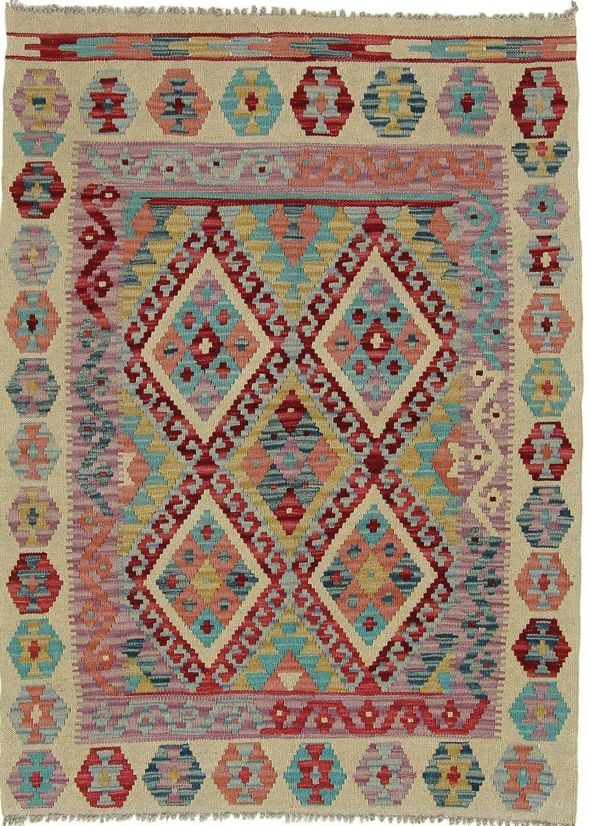 Orientteppich Kelim Afghan 104x143 Handgewebter Orientteppich, Nain Trading, rechteckig, Höhe: 3 mm