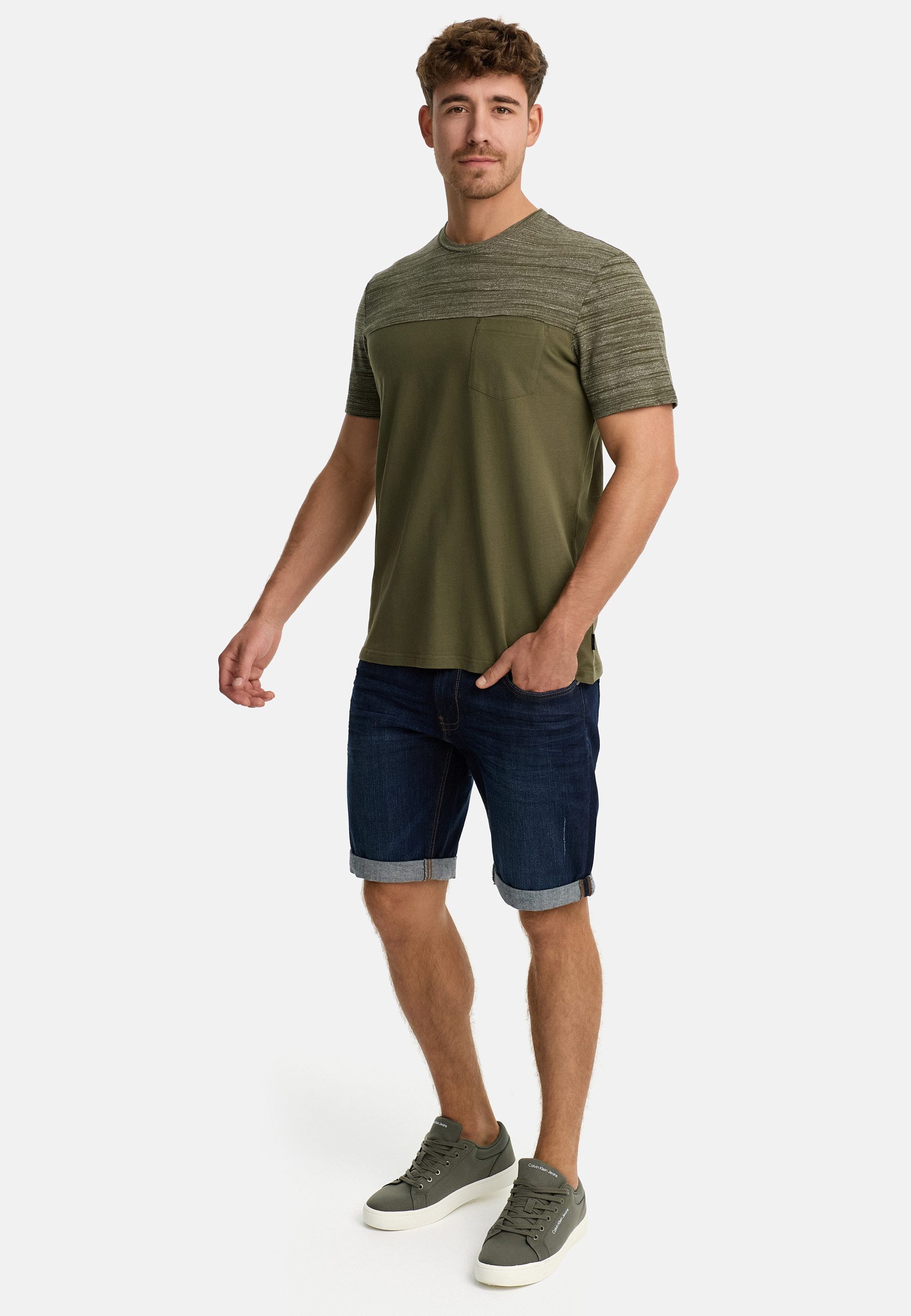 Indicode T-Shirt Herren INSprings Shirt Tee Herrenshirt mit dezenter Brusttasche aus angenehmem Material