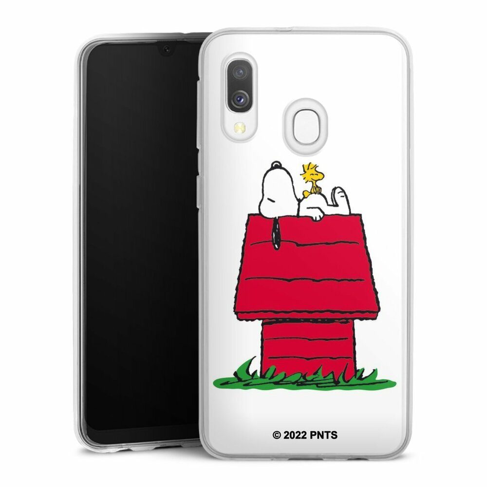 DeinDesign Handyhülle Snoopy Offizielles Lizenzprodukt Peanuts Snoopy and Woodstock Classic, Samsung Galaxy A40 Silikon Hülle Bumper Case Handy Schutzhülle