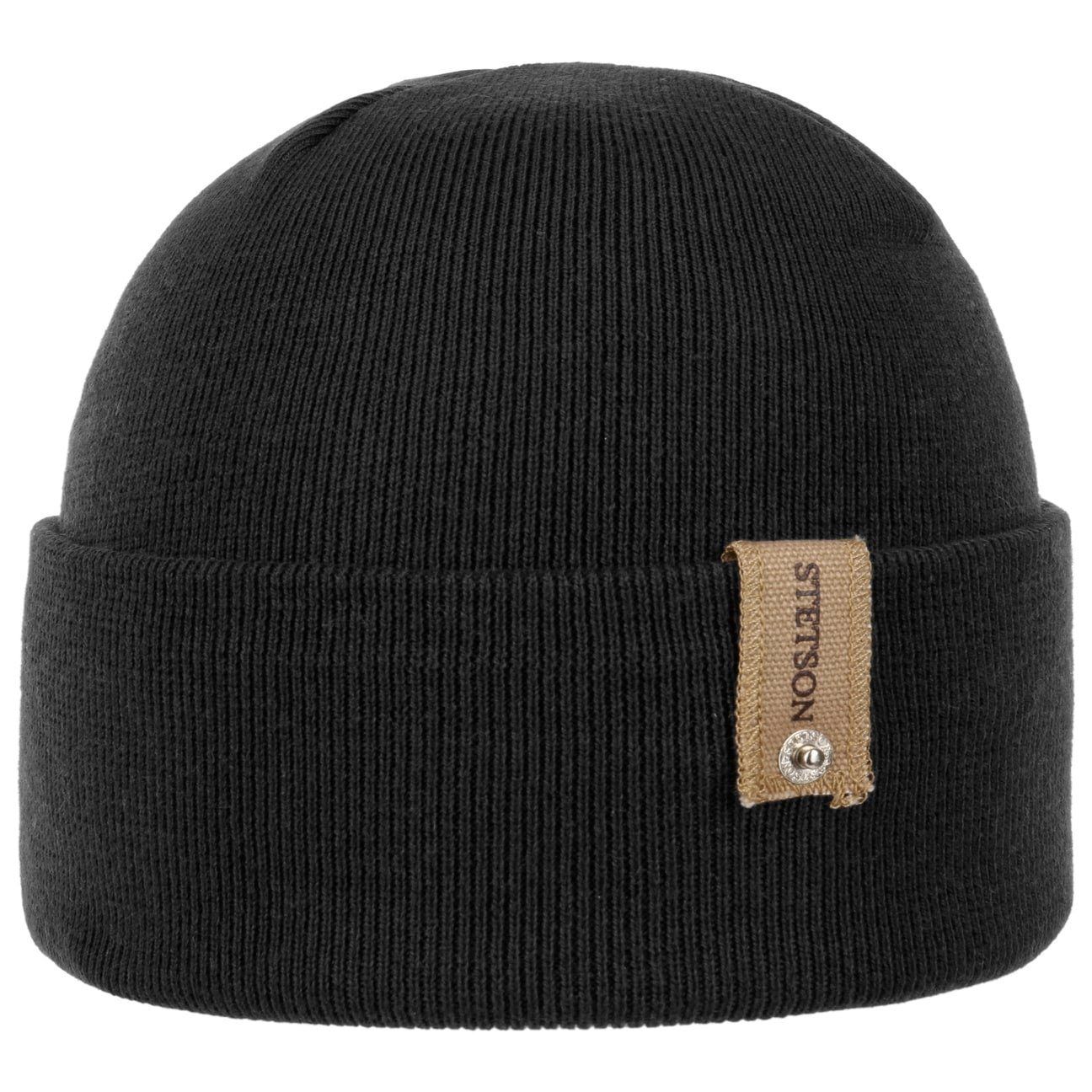 Stetson Beanie (1-St) Beanie mit Umschlag, Made in Italy schwarz