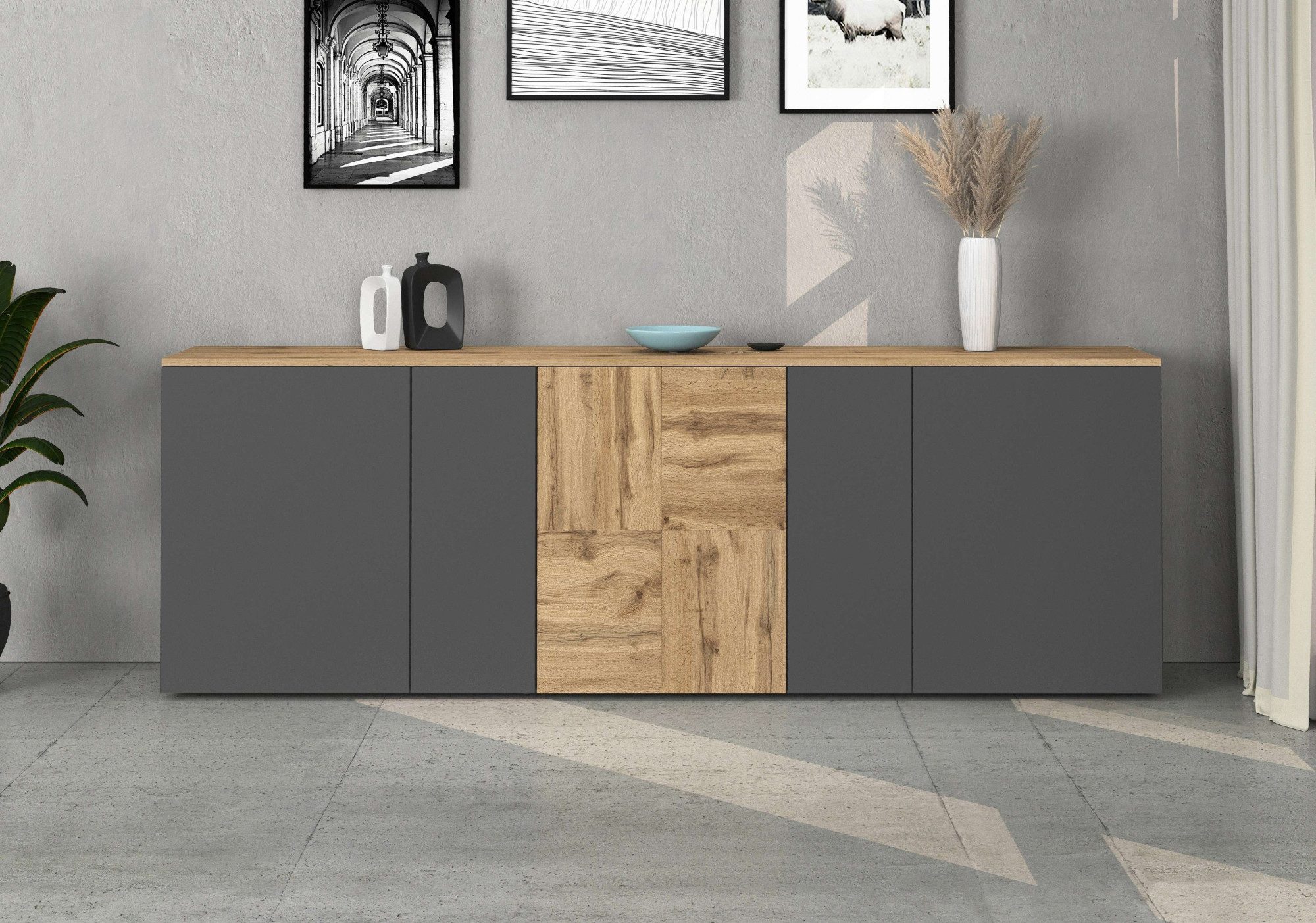 OTTO home Sideboard ISEO, Kommode, Schrank, Sideboard, Lowboard, 6 Fächer, günstig online kaufen