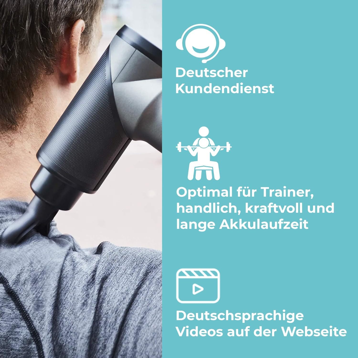 Ortho Mechanik Massagepistole Orthogun 2.0, 5 Gang Massage Gun, zur Regenerierung für Profisportler und Trainer
