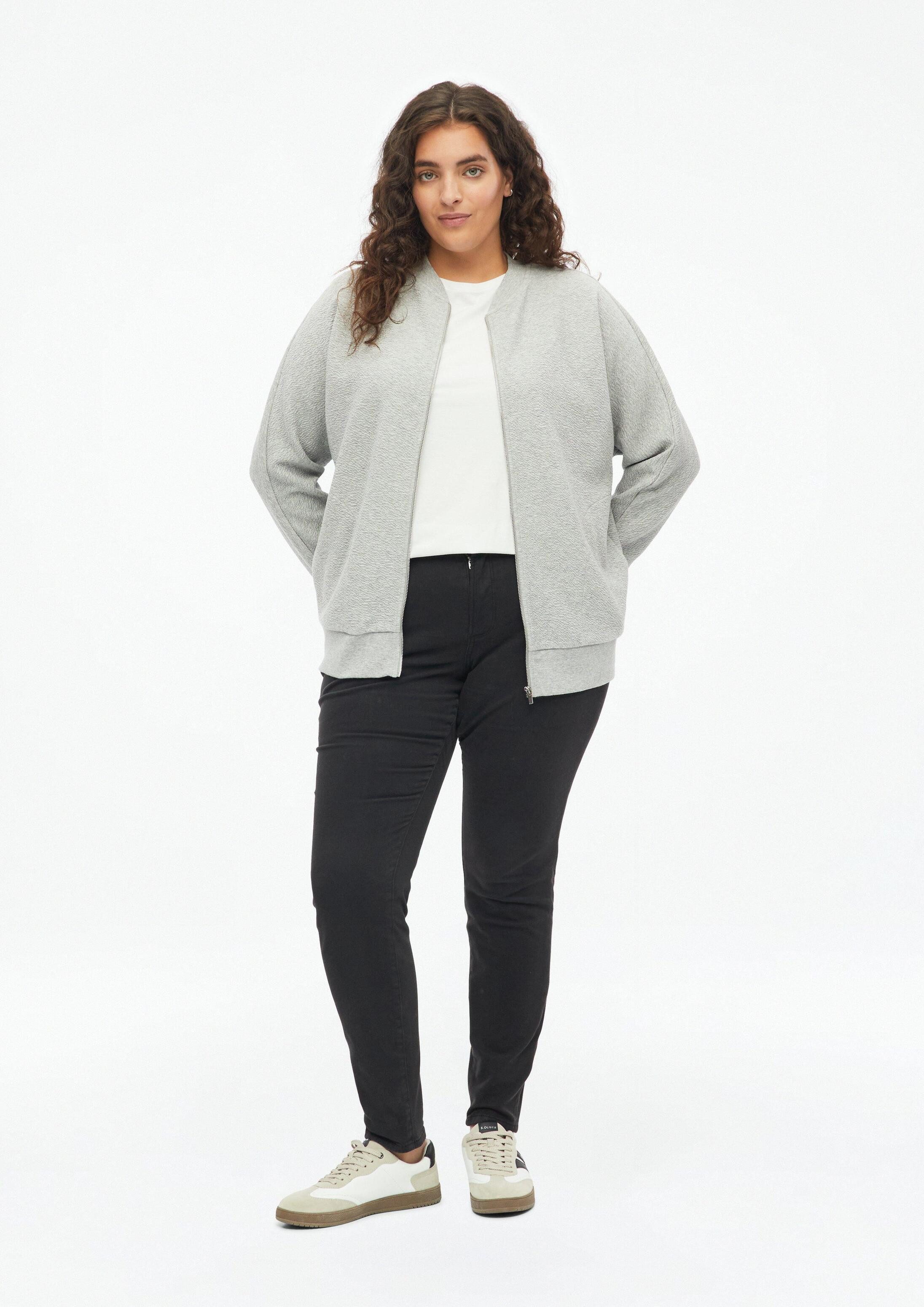 s.Oliver Sweatjacke Sweatshirt Jacke Strukturierter Sweatshirt-Blouson – Bild 5 von 5