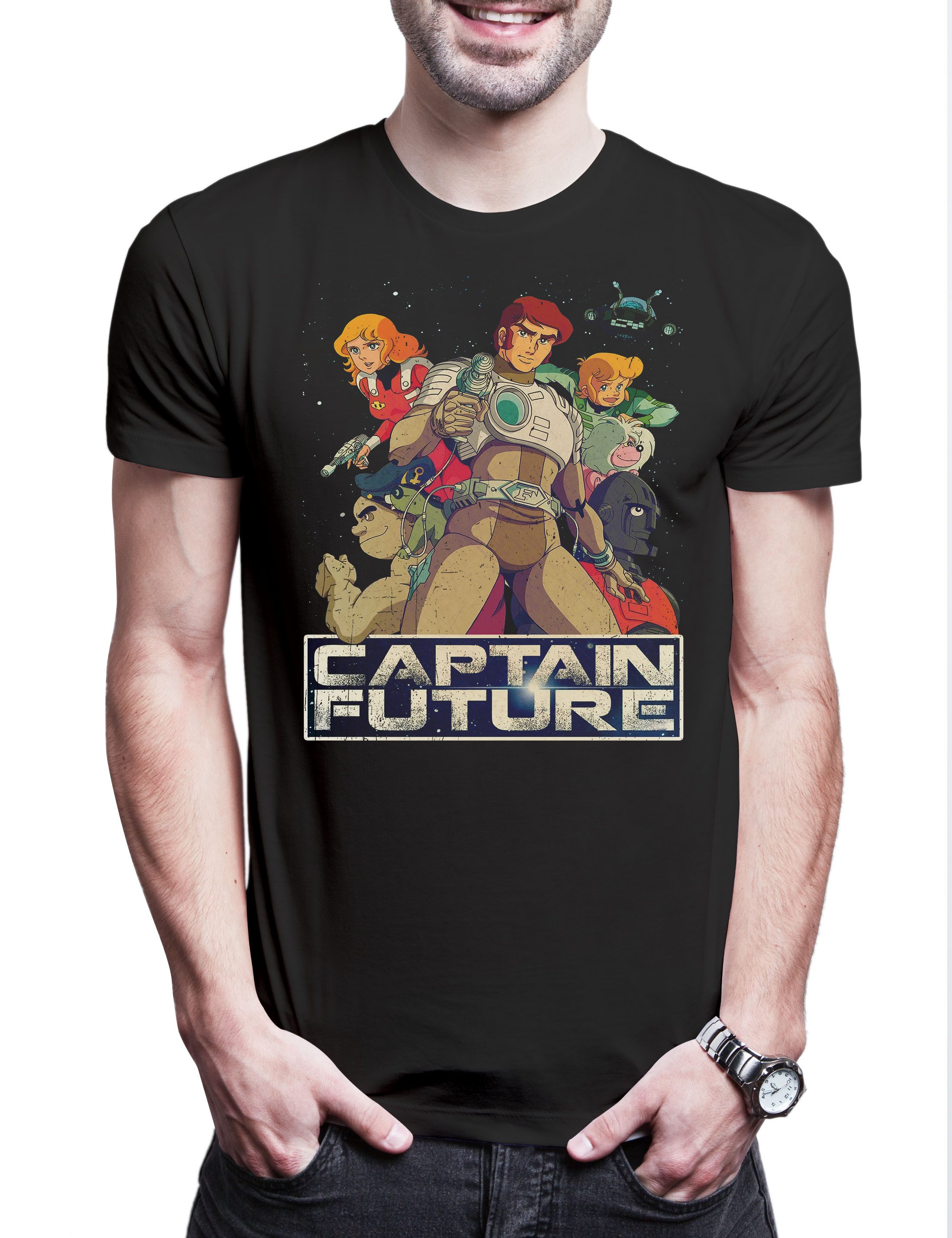 Urban Backwoods Print-Shirt Future Crew Herren T-Shirt TV Anime Manga Captain Eighties Achtziger (1-tlg) Comet Grag Otto Televison